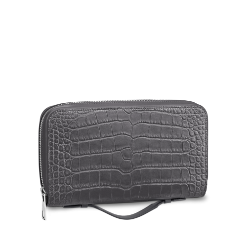 Louis Vuitton Zippy XL Wallet Crocodilien Mat in Anthracite - Men - Small Leather Goods N94707