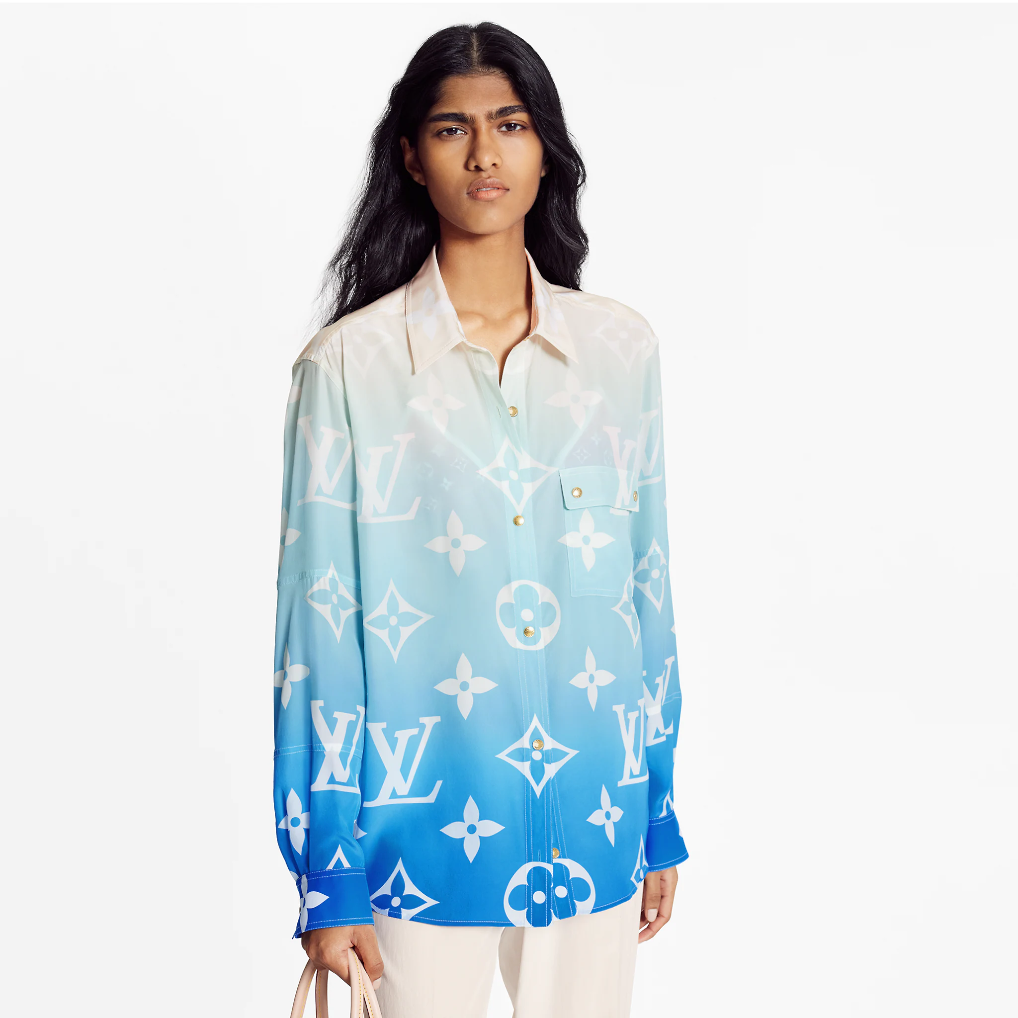 Louis Vuitton Blue Lagoon Monogram Relaxed Fit Shirt in Blue - Ready-to-Wear 1A8R6K