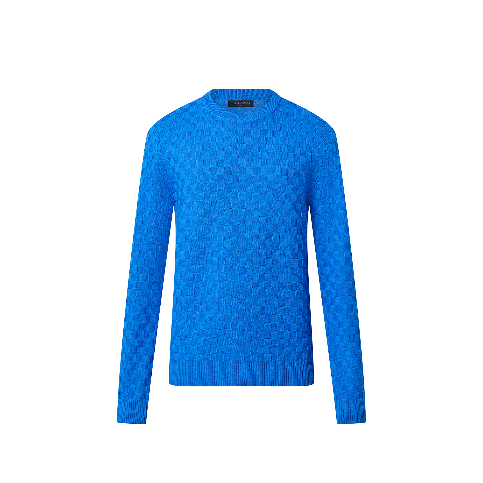 Louis Vuitton LVSE Damier Signature Crewneck - Men - Ready-to-Wear 1AATZZ Washed Indigo