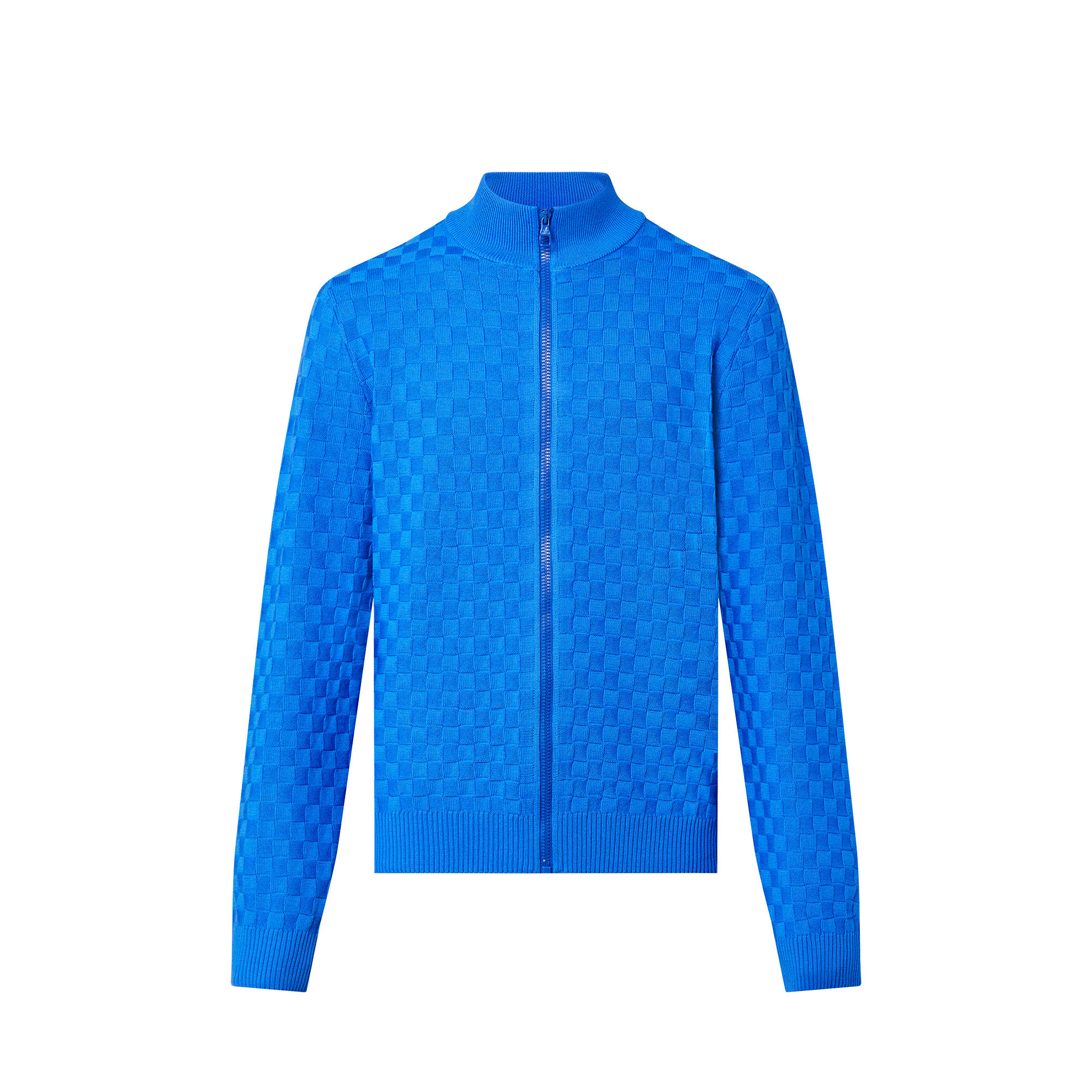 Louis Vuitton LVSE Damier Signature Zipthrough Cardigan - Men - Ready-to-Wear 1AAU06 Washed Indigo