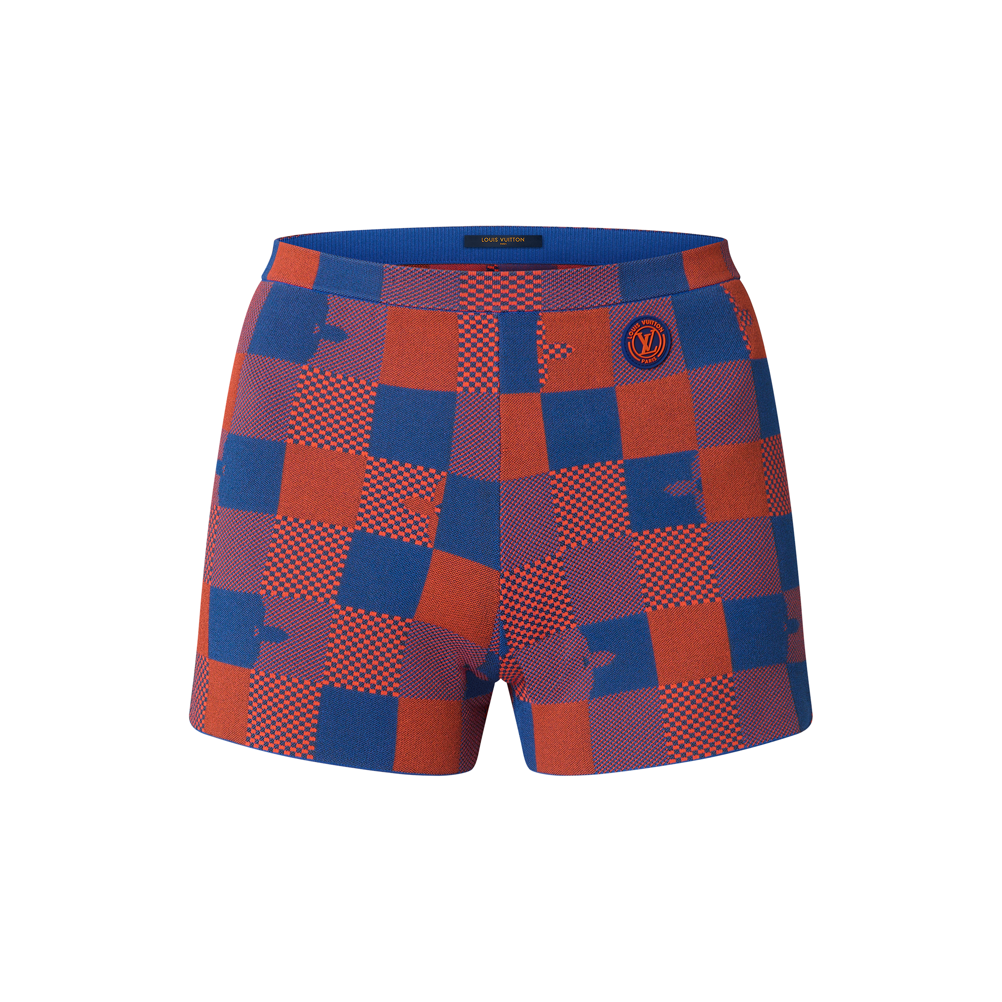 Louis Vuitton Pop Monogram Damier Knit Mini Shorts  - Women - Ready-to-Wear 1AAXA2 Blue France