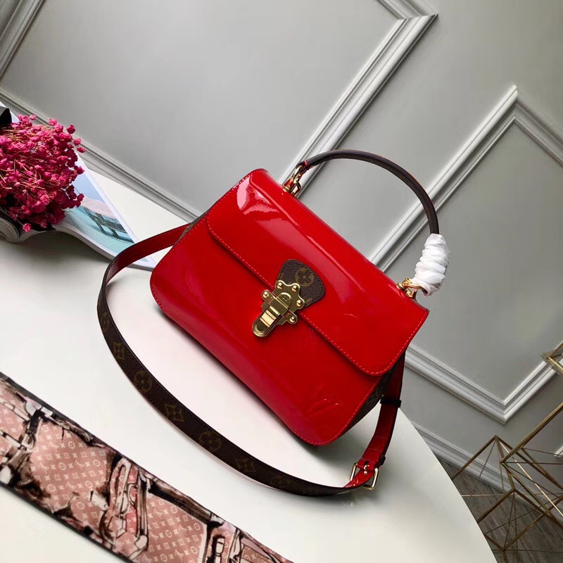 Louis Vuitton Monogram Miroir Vernis Cherrywood PM M53353 Red