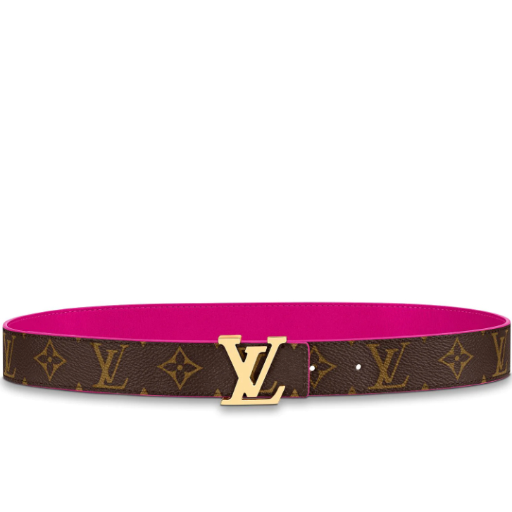 Louis Vuitton Monogram Giant Canvas LV Escale Initiales 30mm Reversible Belt M0256U Pink