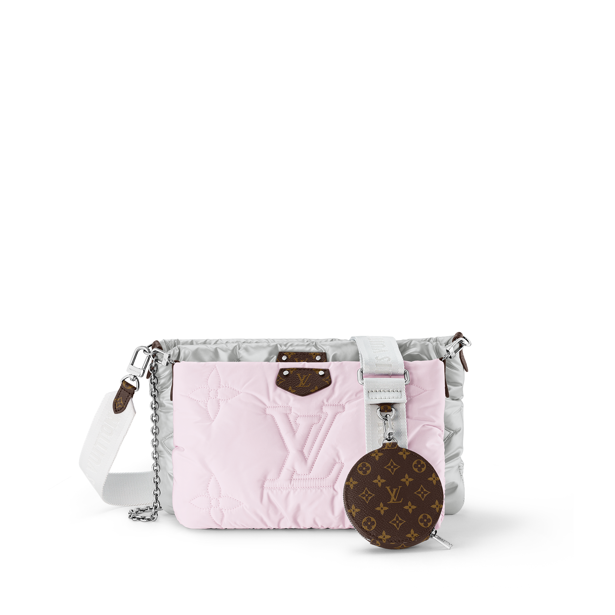 Louis Vuitton Maxi Multi Pochette Accessoires Autres Toiles Monogram - Women - Handbags M21056 Silver / Pale Pink