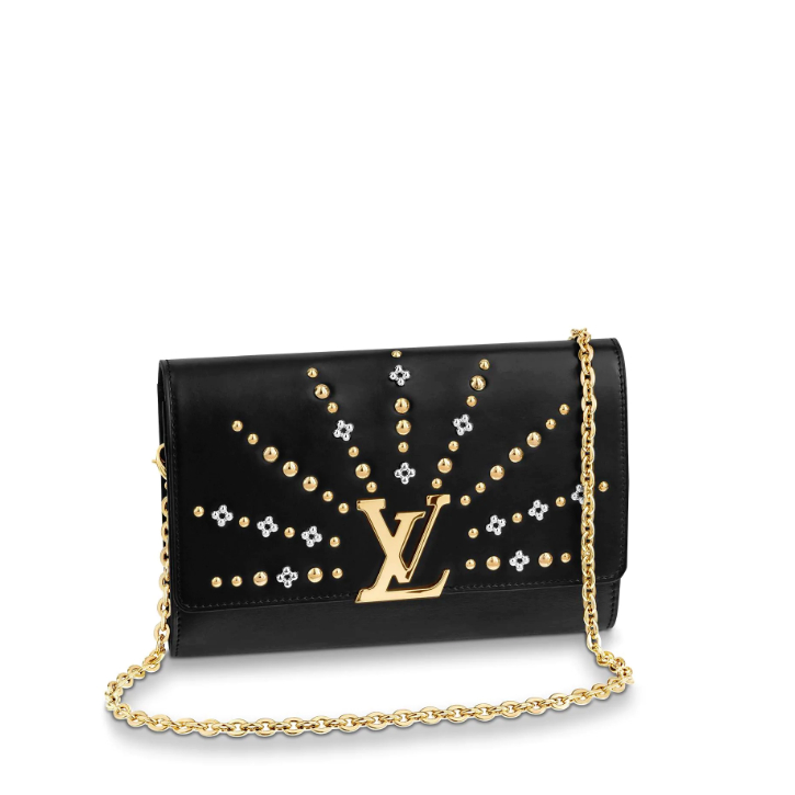 Louis Vuitton Smooth calf-leather exterior Louise Chain GM M52540 Black