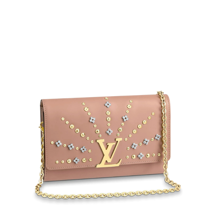 Louis Vuitton Smooth calf-leather exterior Louise Chain GM M52711 Nude Beige