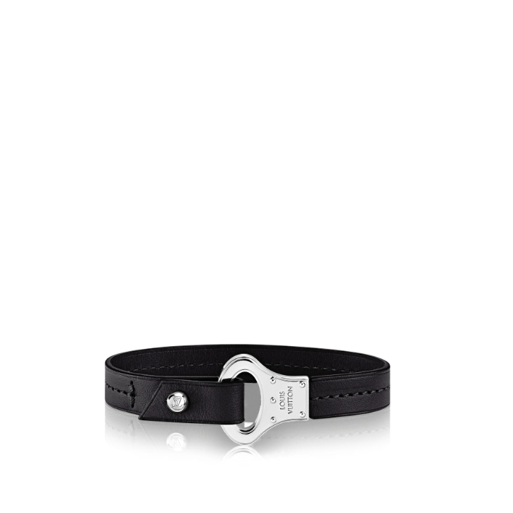 Louis Vuitton Calf Leather Maison Jewel-like Bracelet M6290D Black