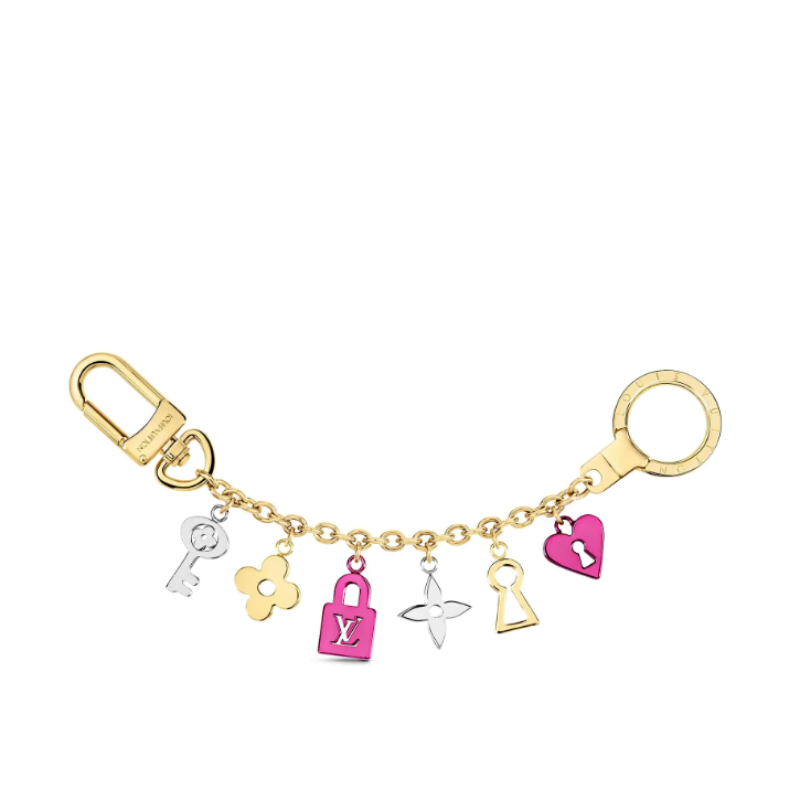 Louis Vuitton Love Lock Heart and Keys chain bag charm and key holder M67437