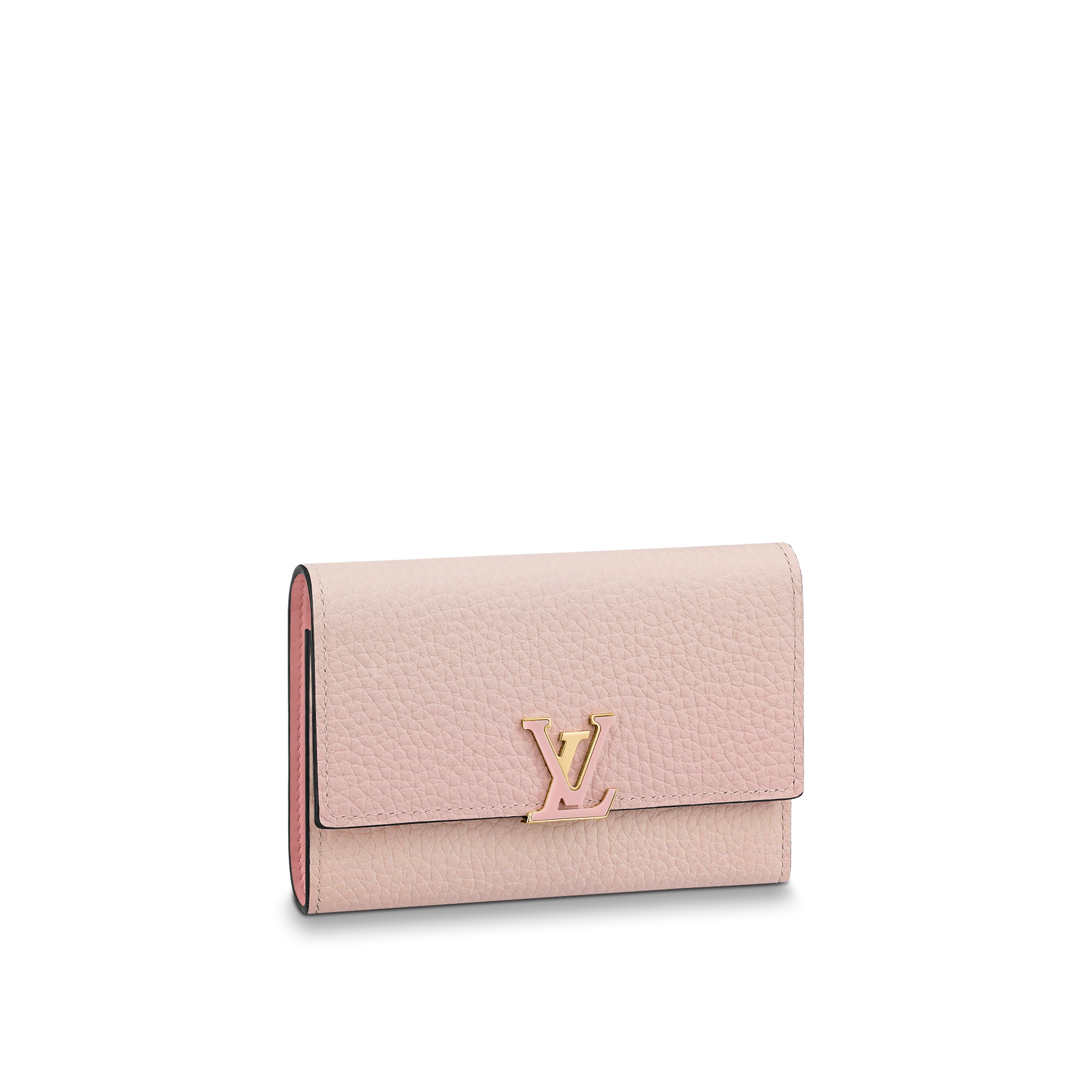 Louis Vuitton Capucines Compact Wallet Taurillon Leather in Rose - Small Leather Goods M80493 Louis Vuitton Capucines Compact Wallet Taurillon Leather in Rose - Small Leather Goods M80493