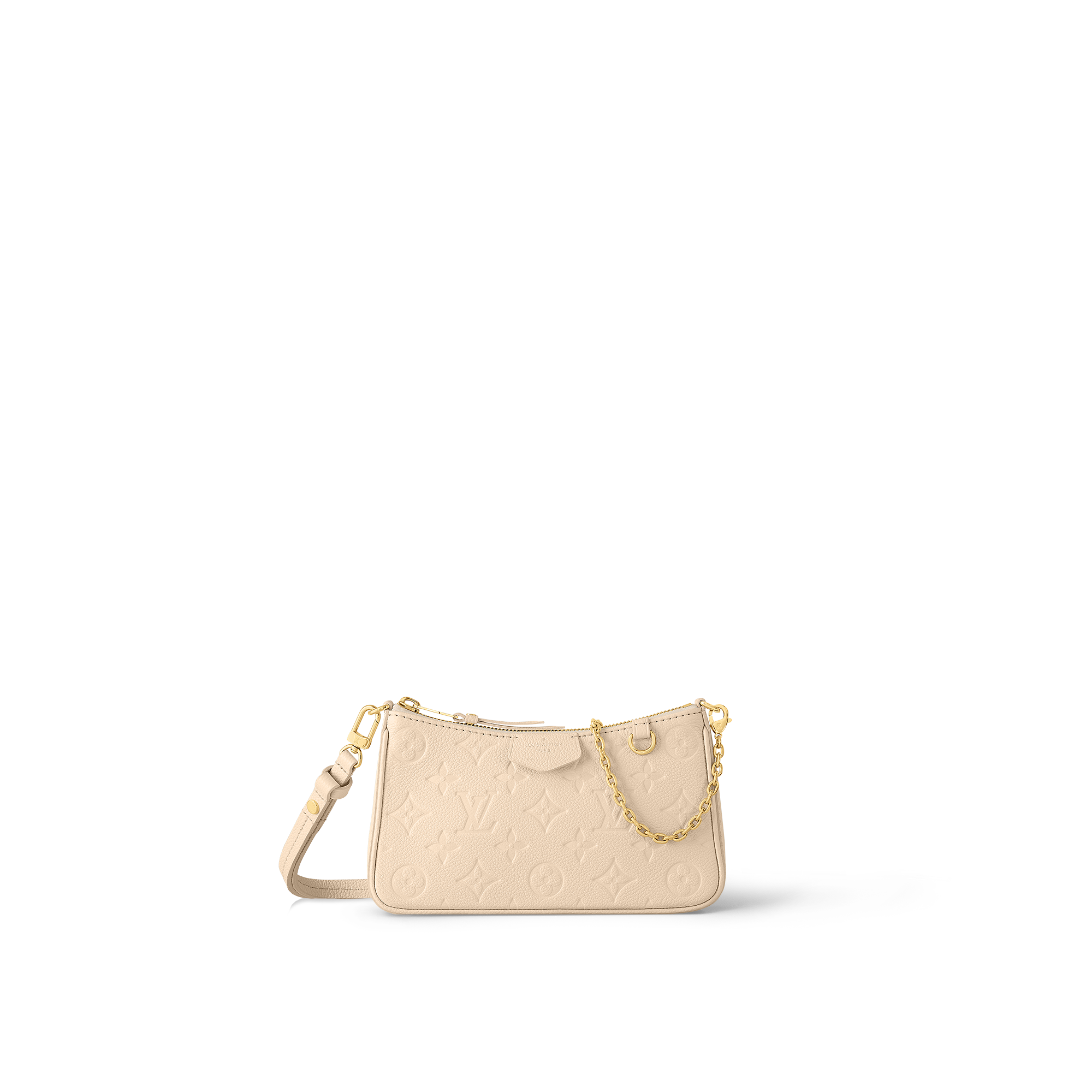 Louis Vuitton Easy Pouch On Strap Monogram Empreinte Leather - Women - Small Leather Goods M81066 Cream