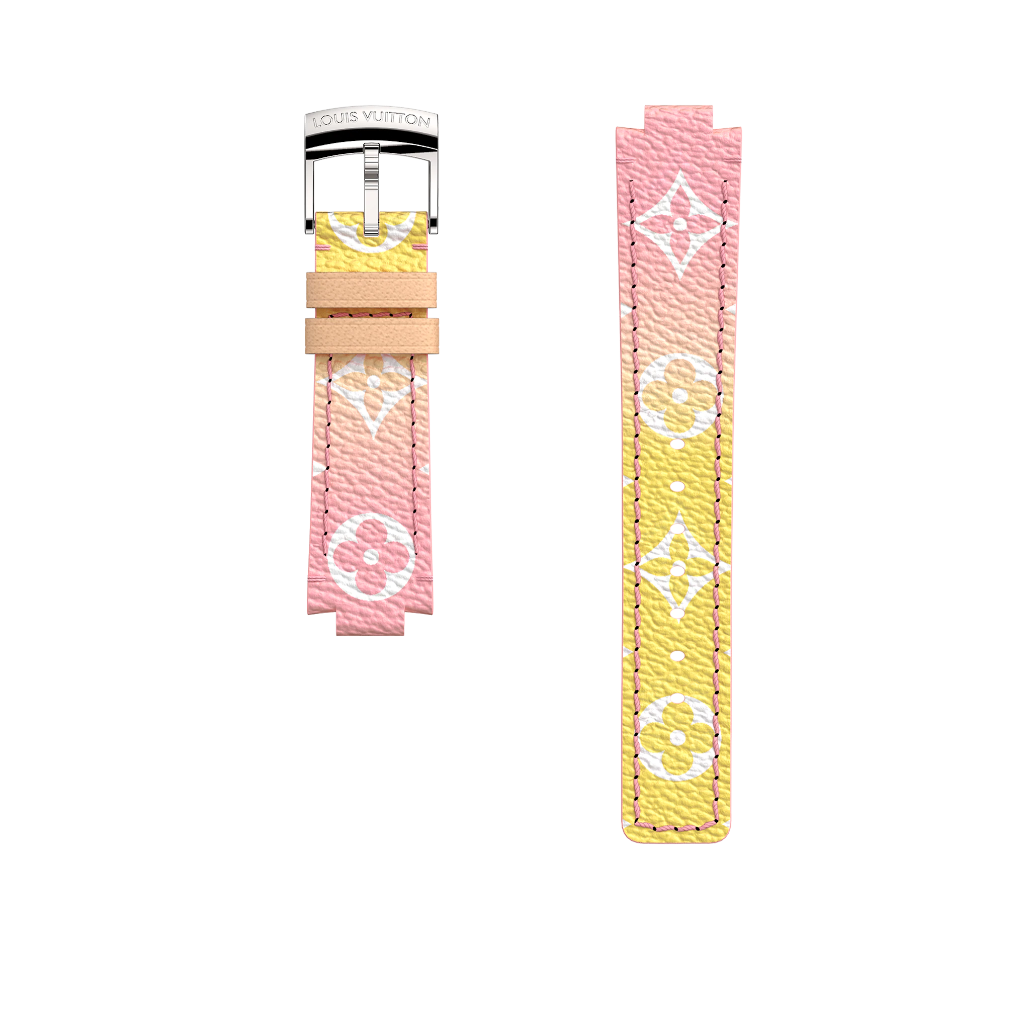 Louis Vuitton Summer Tambour Pink Strap in Multicolor - Watches R17871 R17872 R17873 Louis Vuitton Summer Tambour Pink Strap in Multicolor - Watches R17871 R17872 R17873