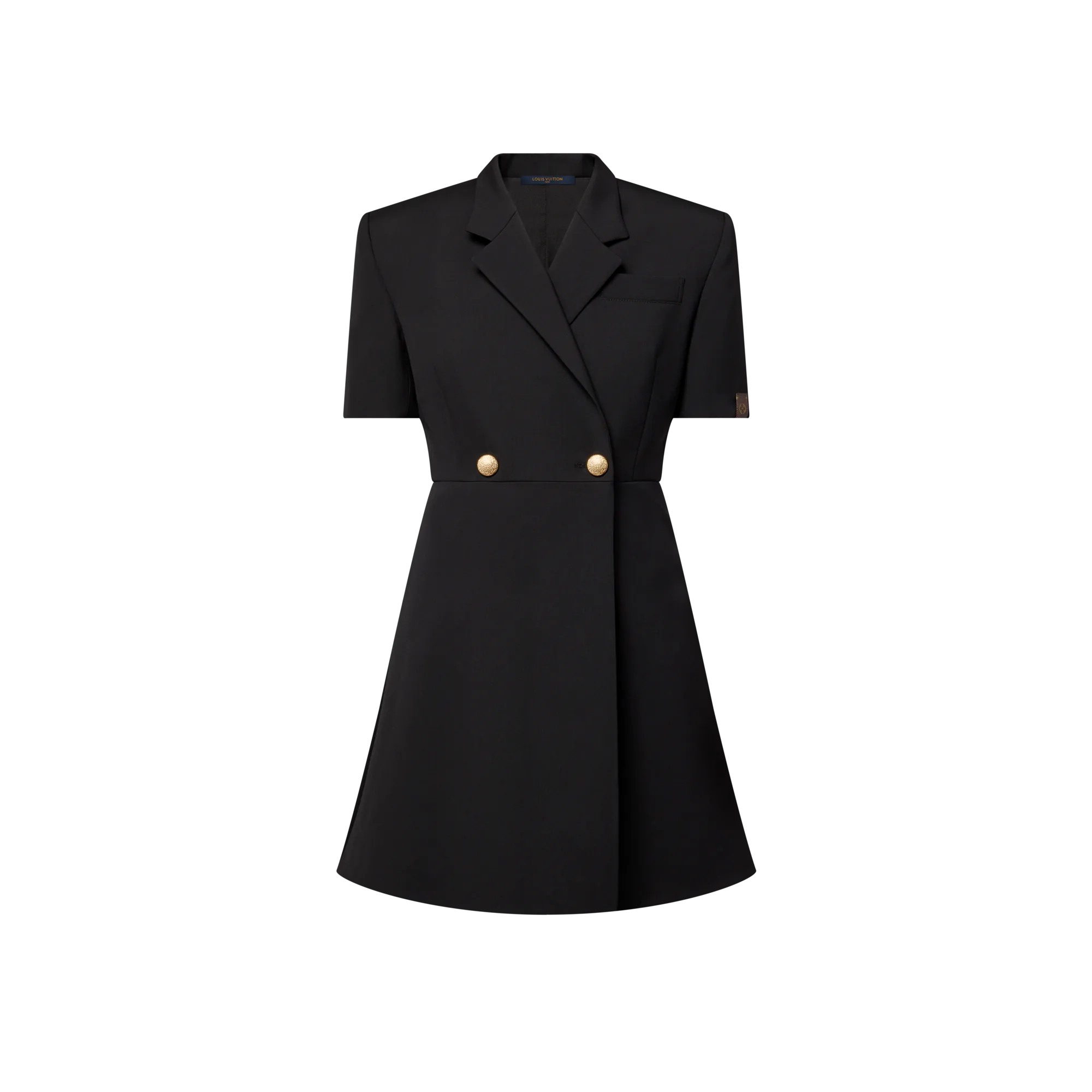 Louis Vuitton Short - Sleeved Tailored Wrap Dress Women - Ready-to-Wear 1AHZY8 Black