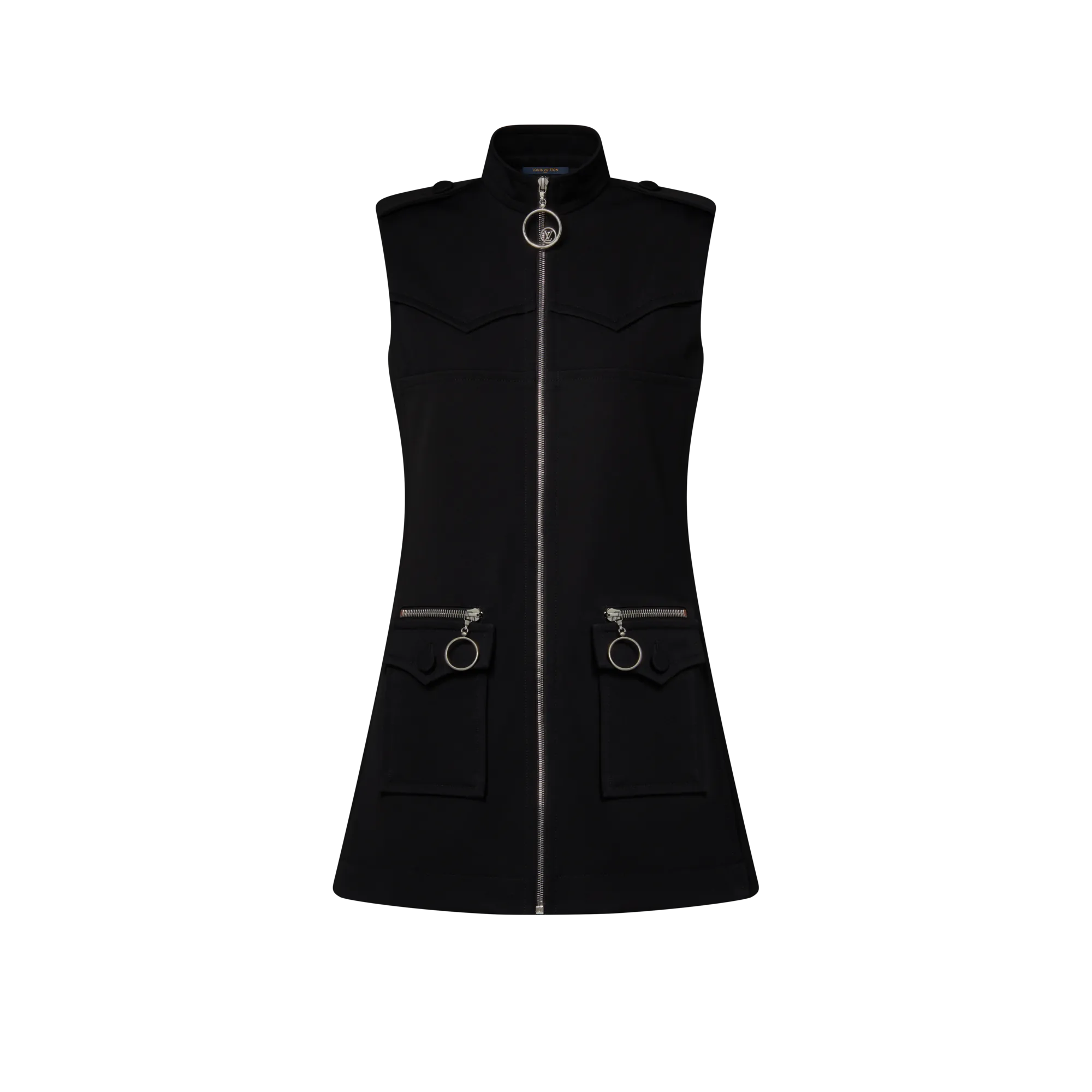 Louis Vuitton High Collar Zip - Up Dress Women - Ready-to-Wear 1AJEBH Black