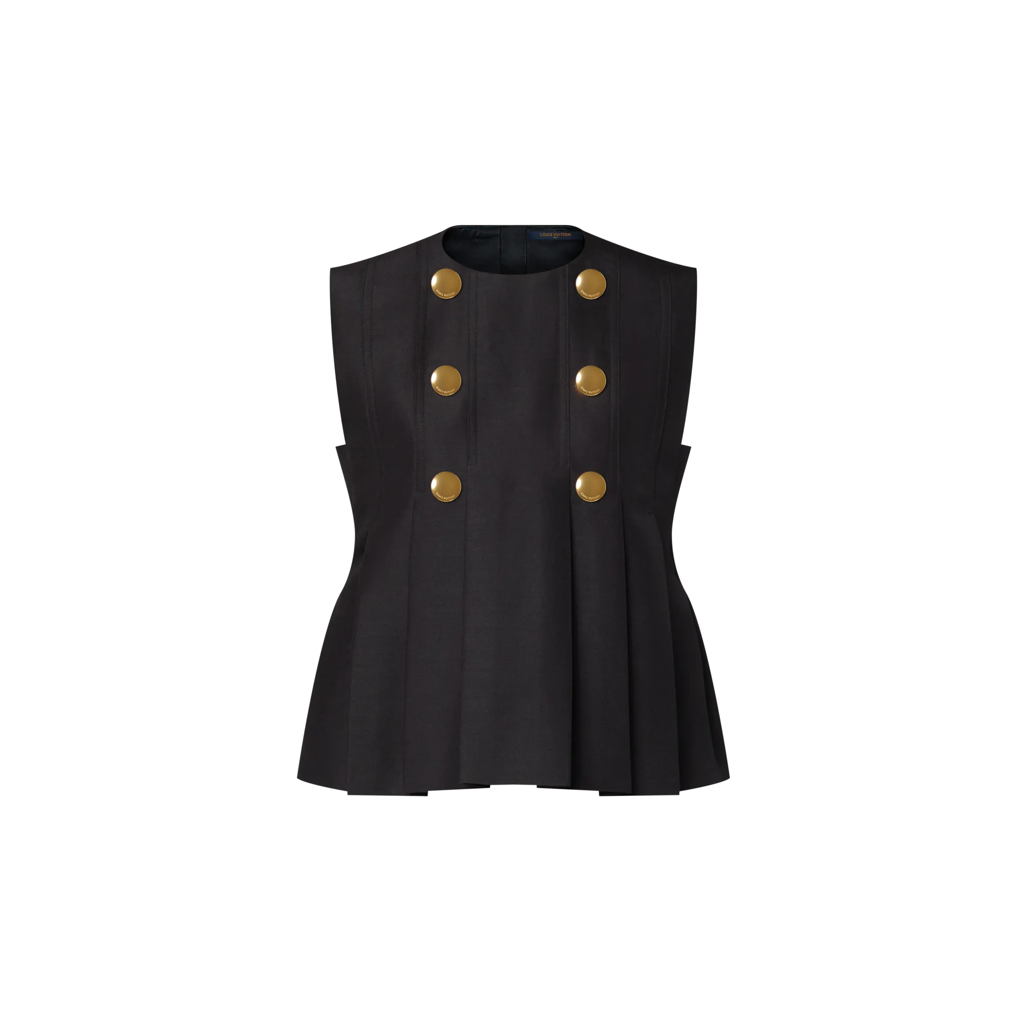 Louis Vuitton Button Front Pleated Top Women - Ready-to-Wear 1AJEJH Black