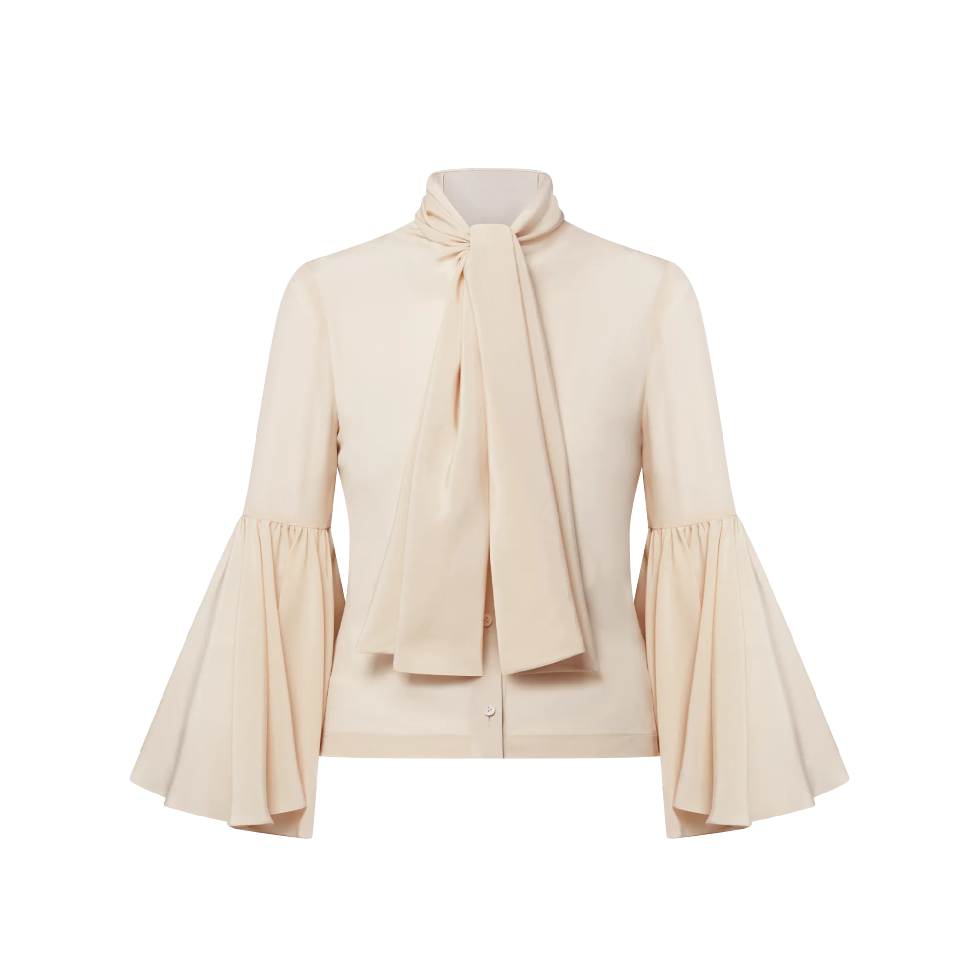 Louis Vuitton Flared Sleeve Lavalliere Blouse Women - Ready-to-Wear 1AJEJX Beige