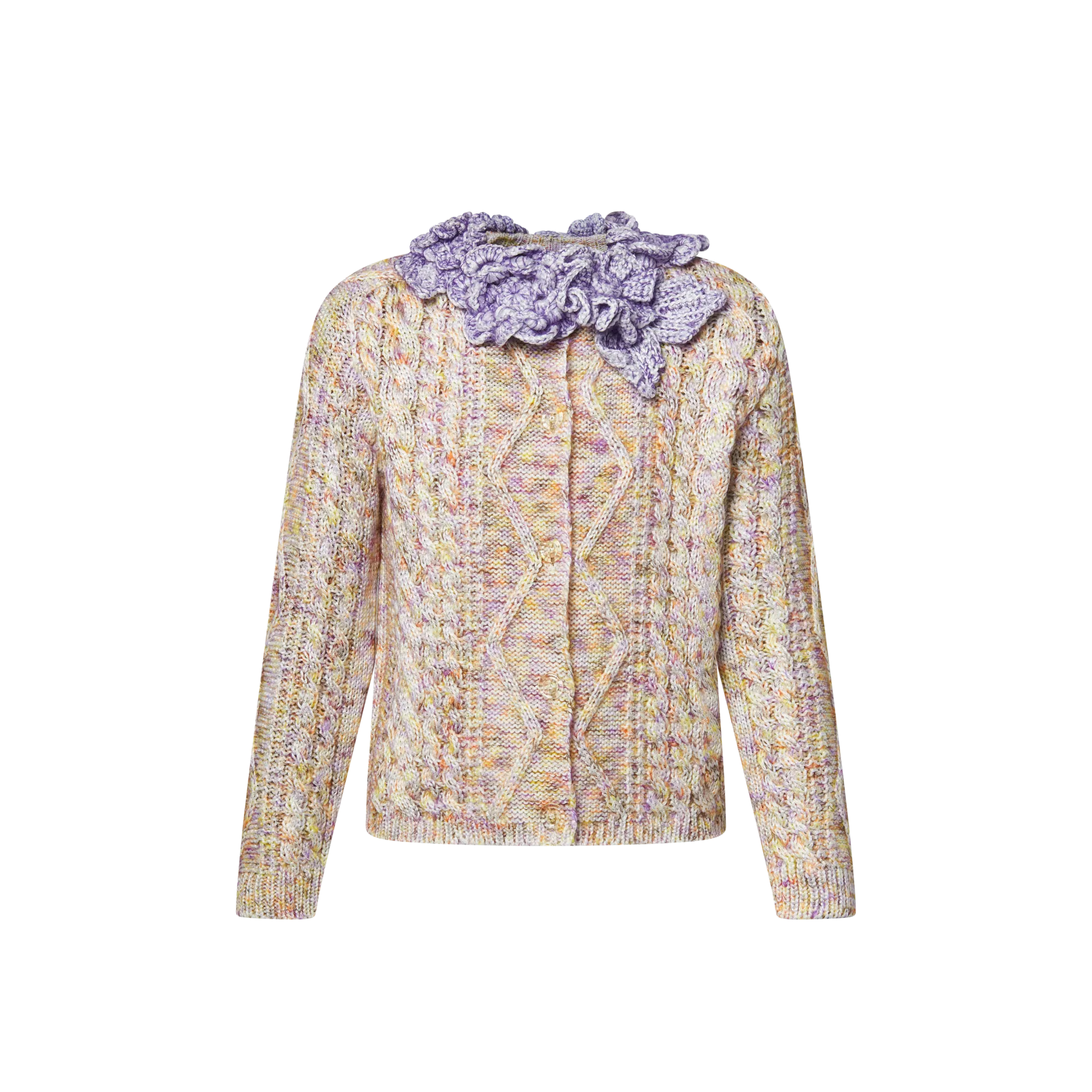 Louis Vuitton Knitted Flower Collar Cardigan Women - Ready-to-Wear 1AJEVG Multicolour