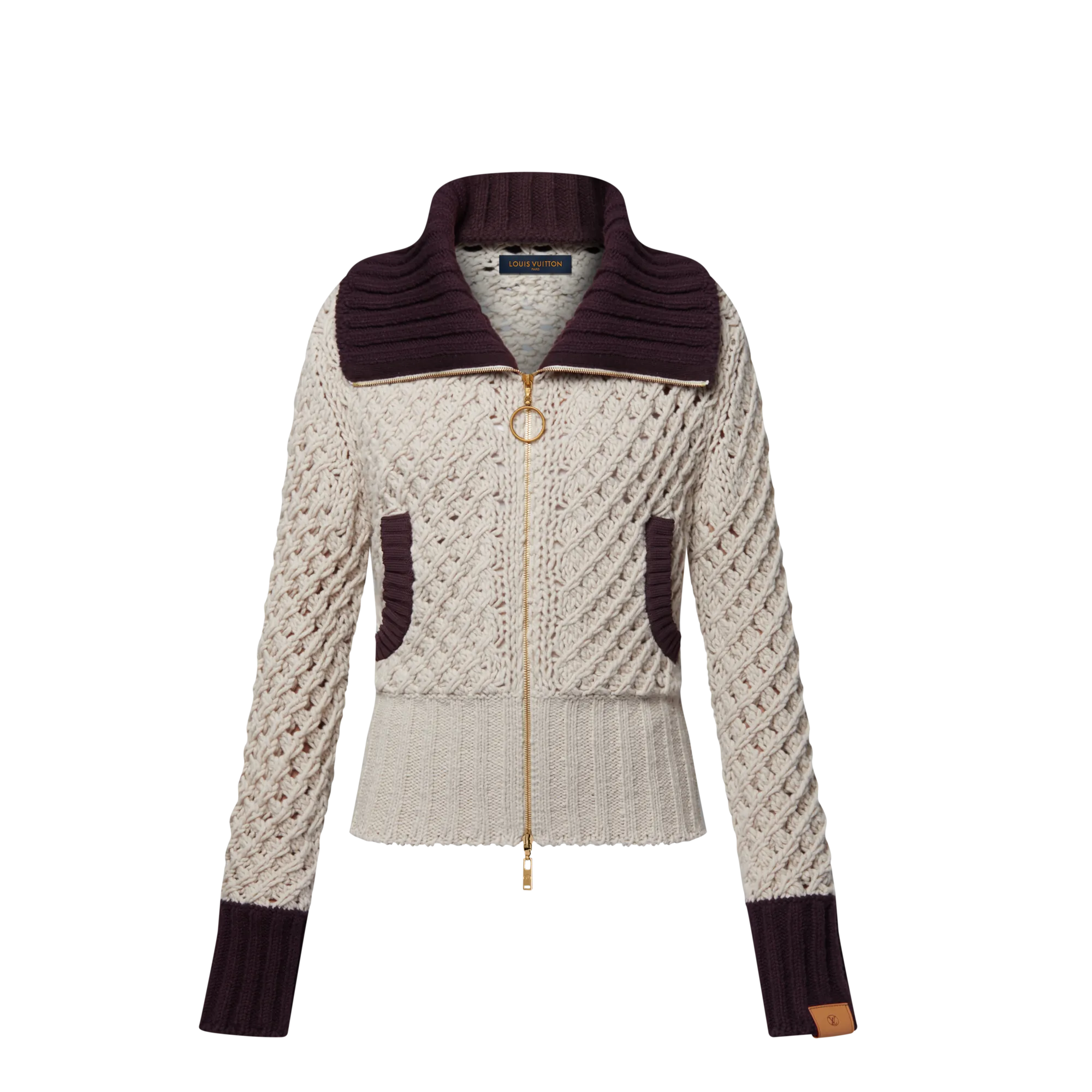 Louis Vuitton Color - Blocked Knit Jacket Women - Ready-to-Wear 1AJEYC Beige