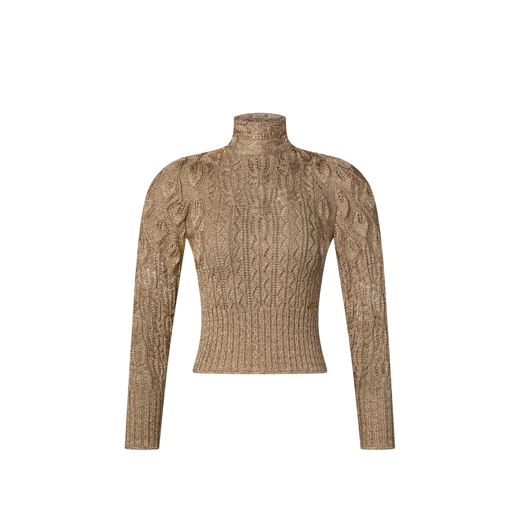 Louis Vuitton Openwork Glitter Knit Pullover Women - Ready-to-Wear 1AJF28 Gold