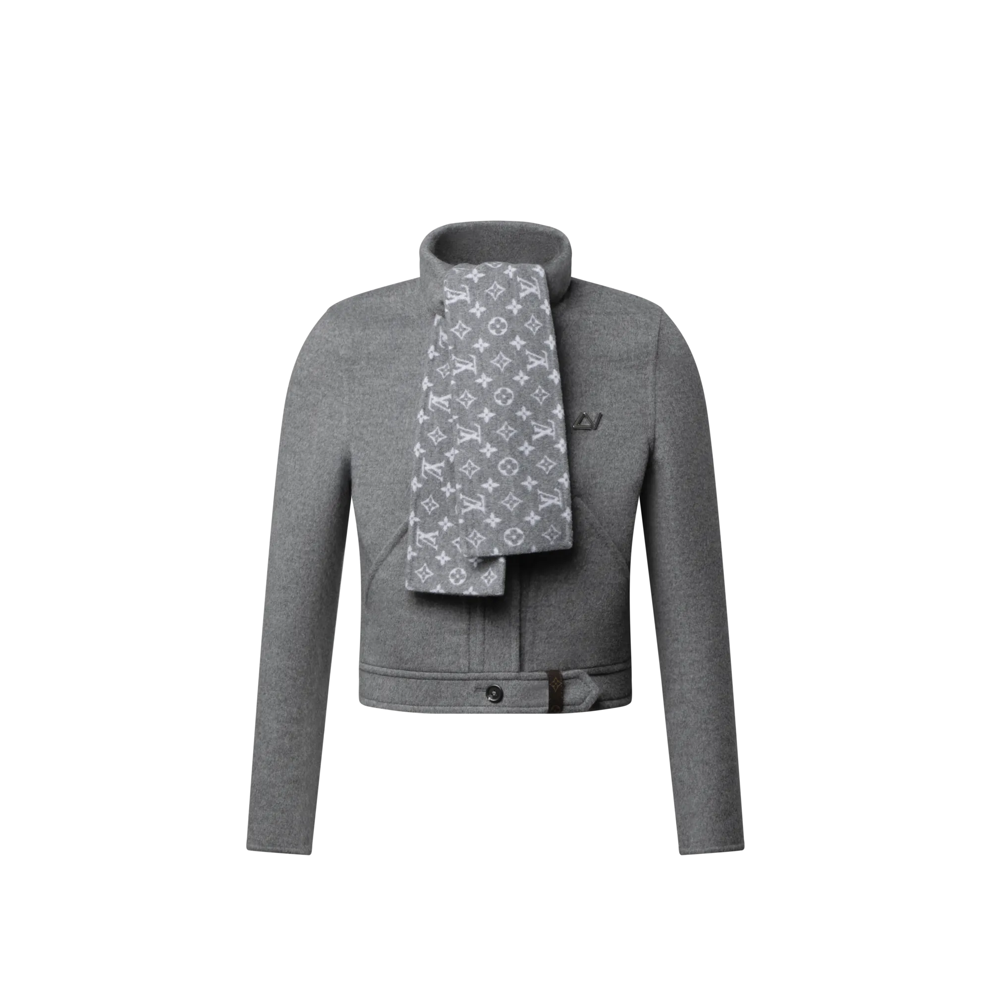 Louis Vuitton Scarf Collar Jacket Women - Ready-to-Wear 1AJFAP Grey