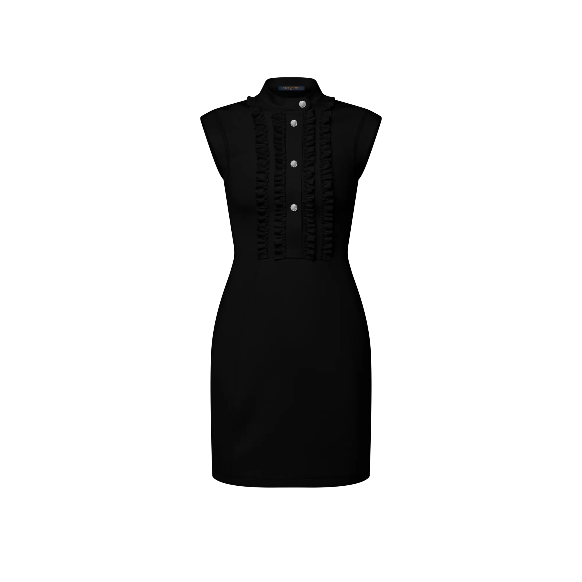 Louis Vuitton Ruffle Trim Technical Jersey Dress Women - Ready-to-Wear 1AJFHE Black