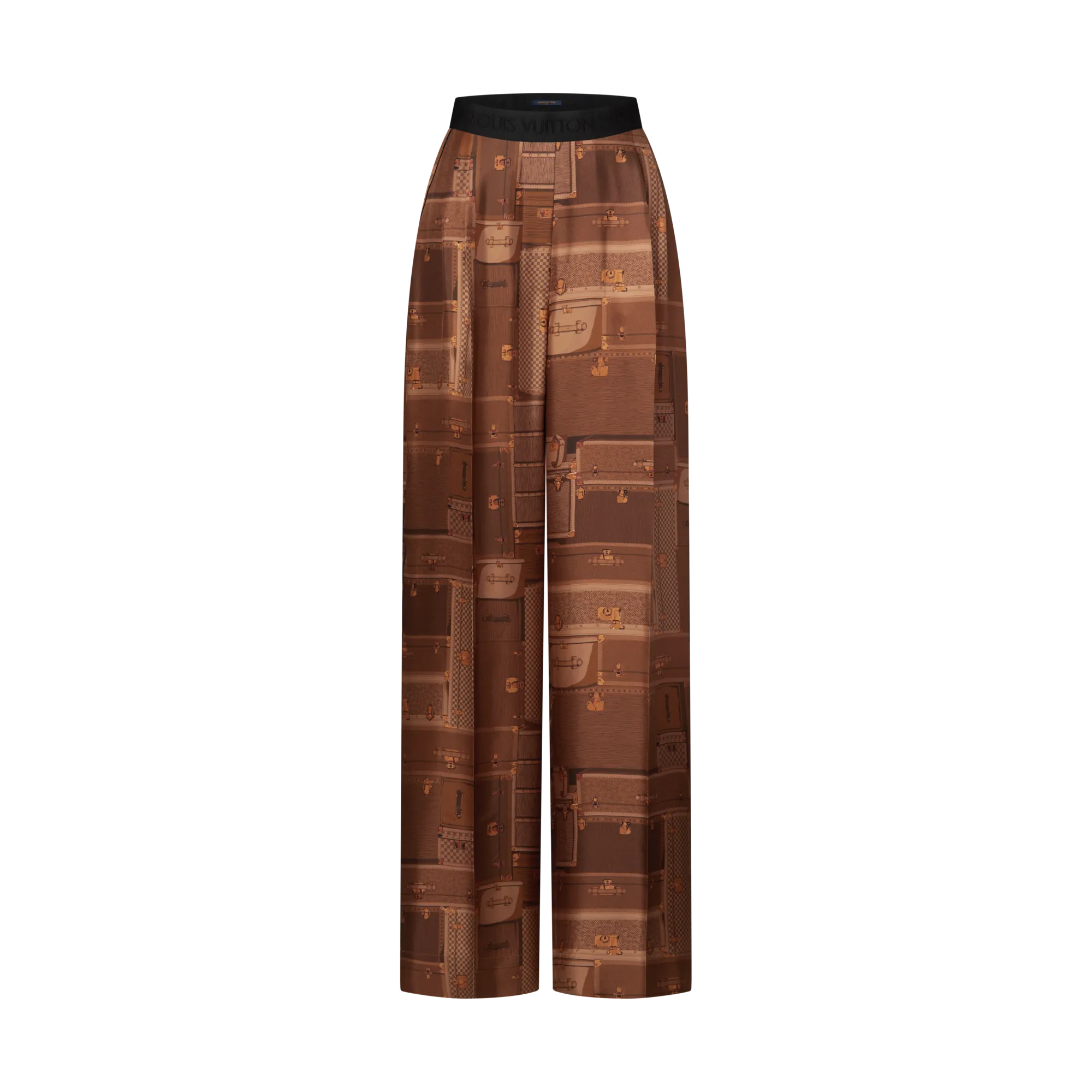 Louis Vuitton Trunk Print Wide - Leg Pants Women - Ready-to-Wear 1AJFOZ Brown
