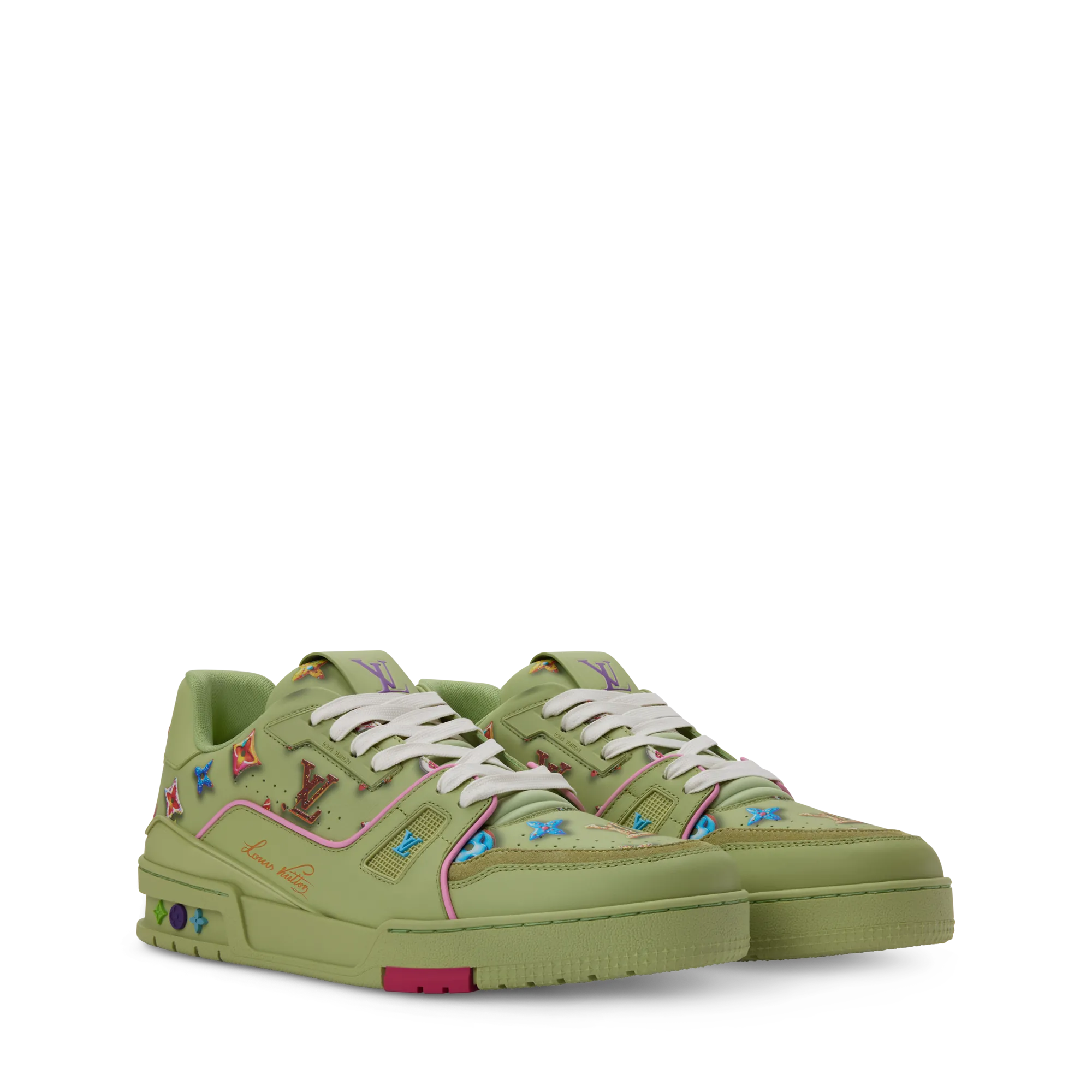 Louis Vuitton LV Trainer Sneaker Mix Of Leathers Men - Shoes 1AJWEK Green