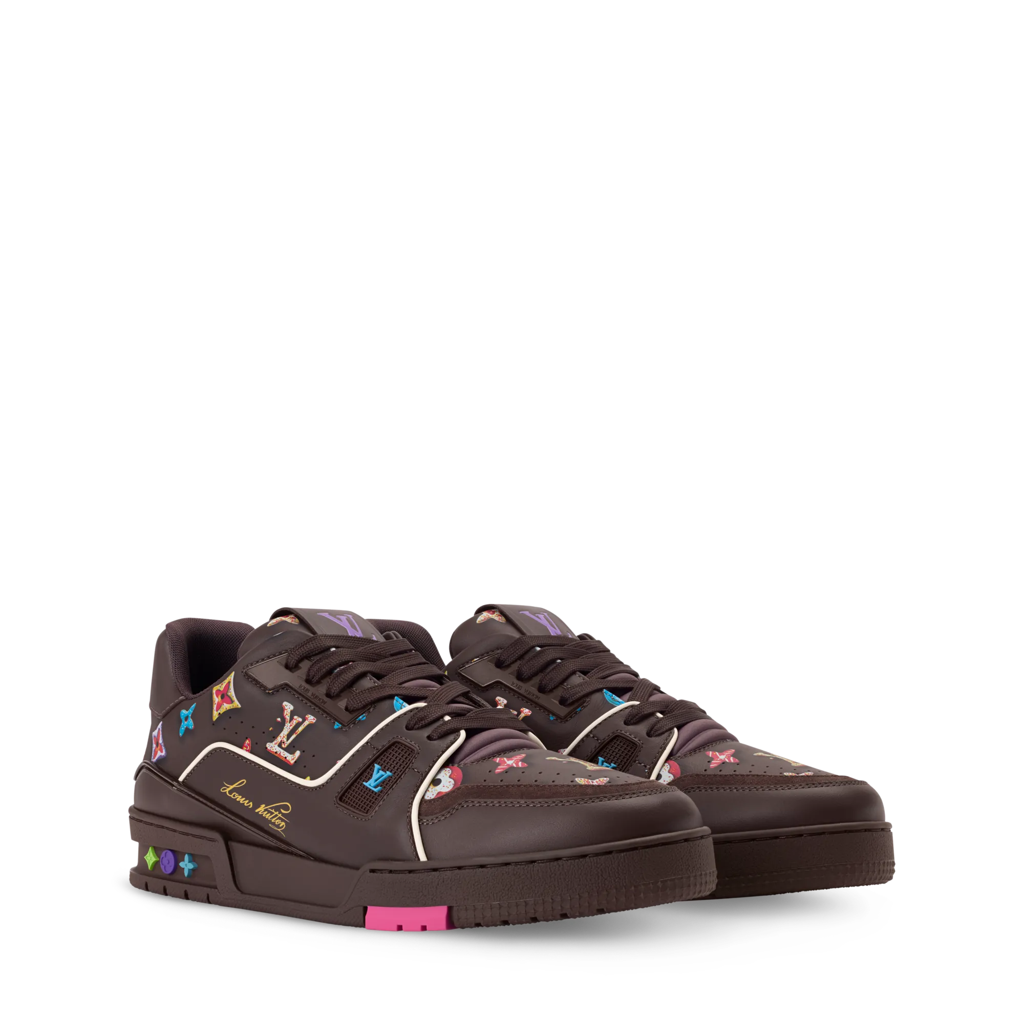 Louis Vuitton LV Trainer Sneaker Mix Of Leathers Men - Shoes 1AJWFO Brown