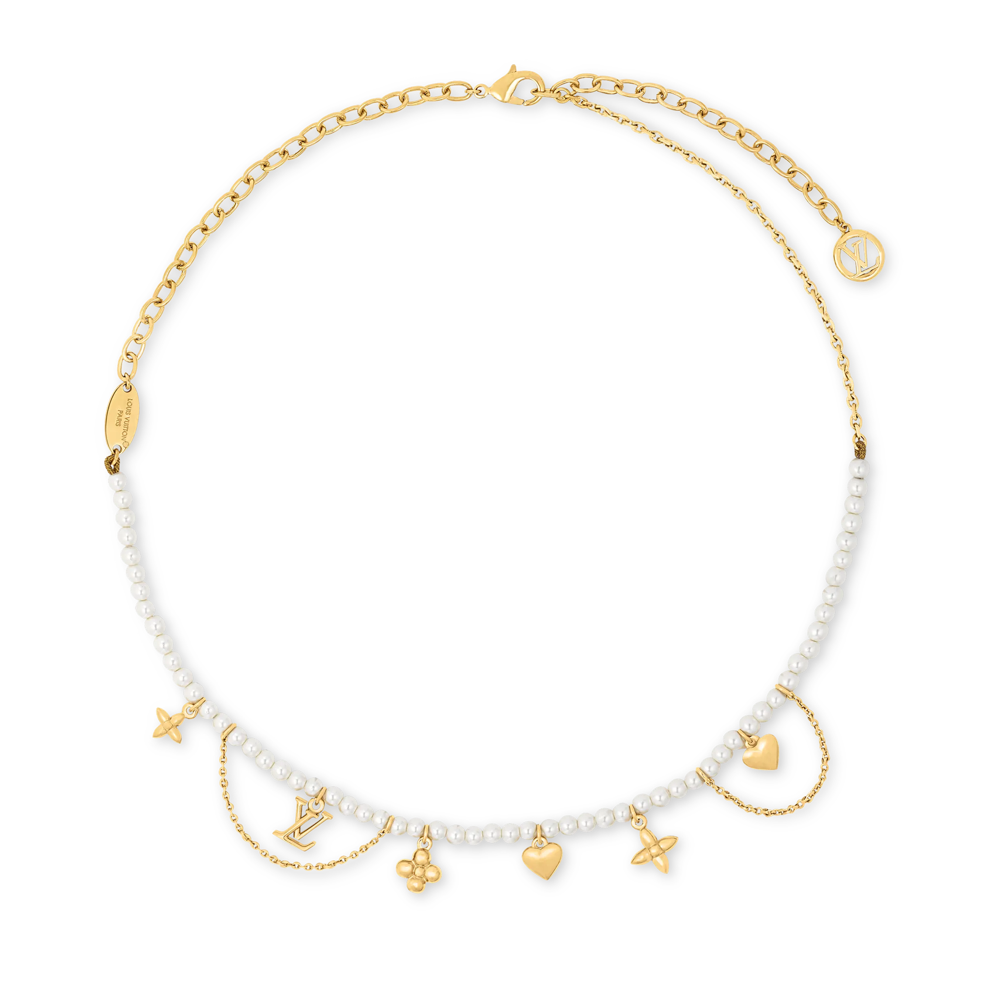 Louis Vuitton Blooming Pearls Necklace Brass Women - Fashion Jewelry M02388 Gold