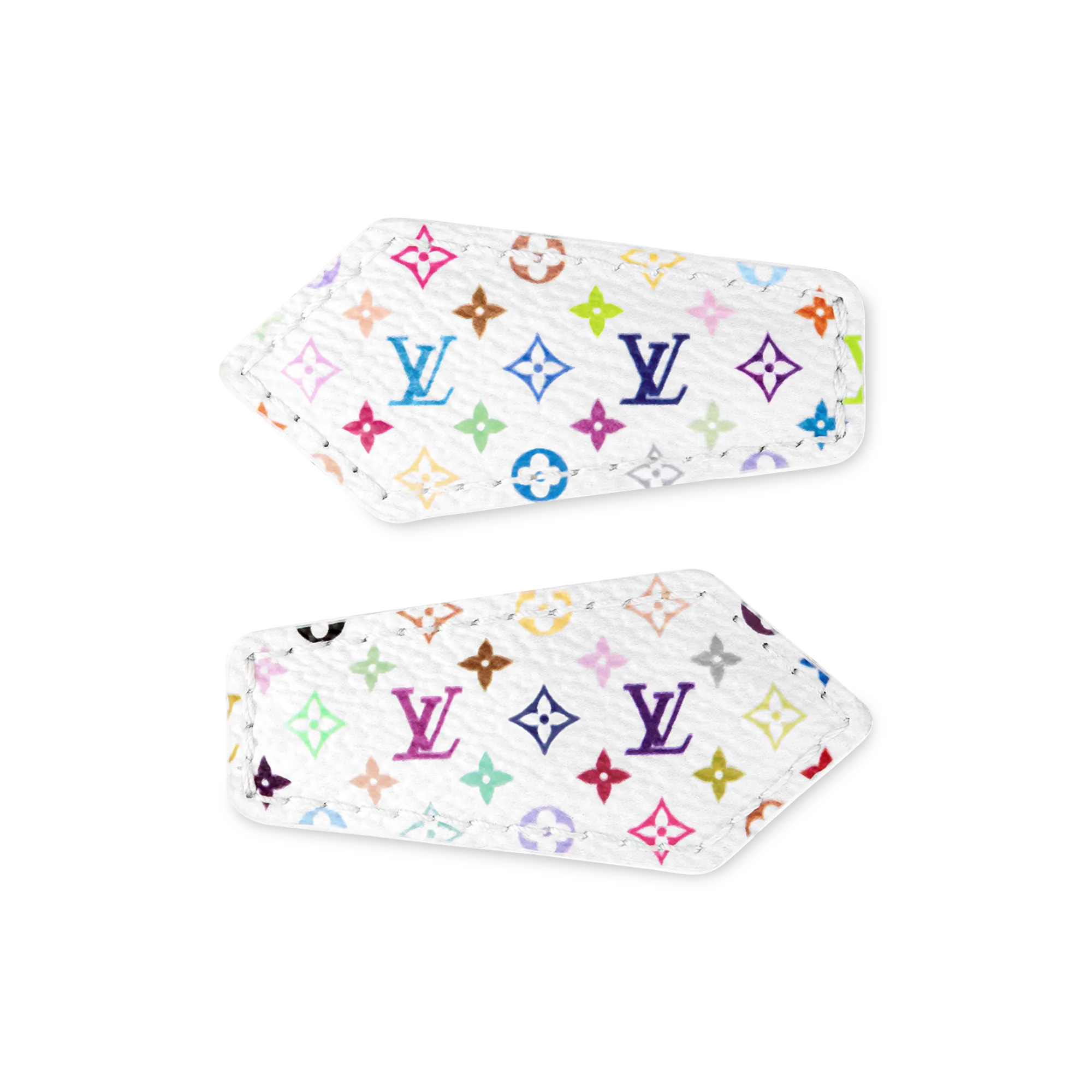Louis Vuitton LV x TM Monogram Multicolor Mini LV Backstage Hair Clips Coated Canvas Women - Fashion Jewelry M02496 White