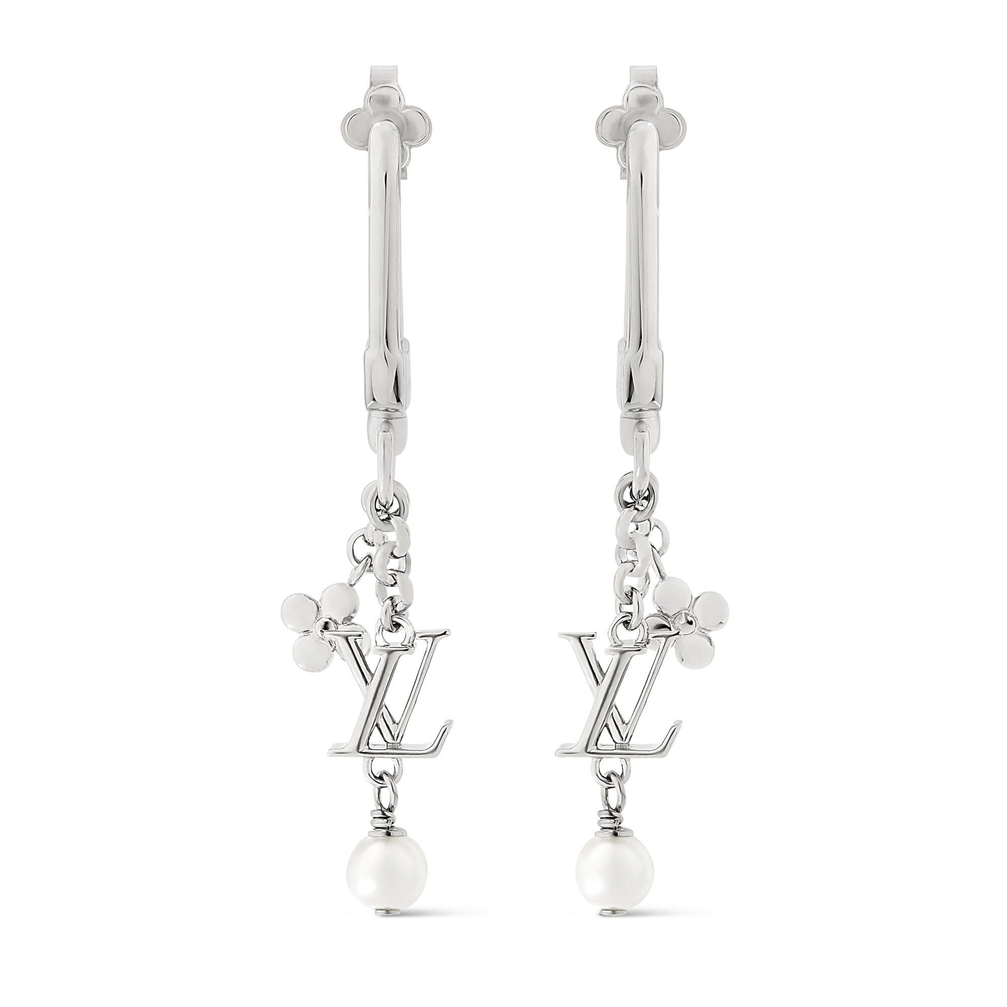 Louis Vuitton LV Iconic Hook Earrings Brass Women - Fashion Jewelry M02674 Silver