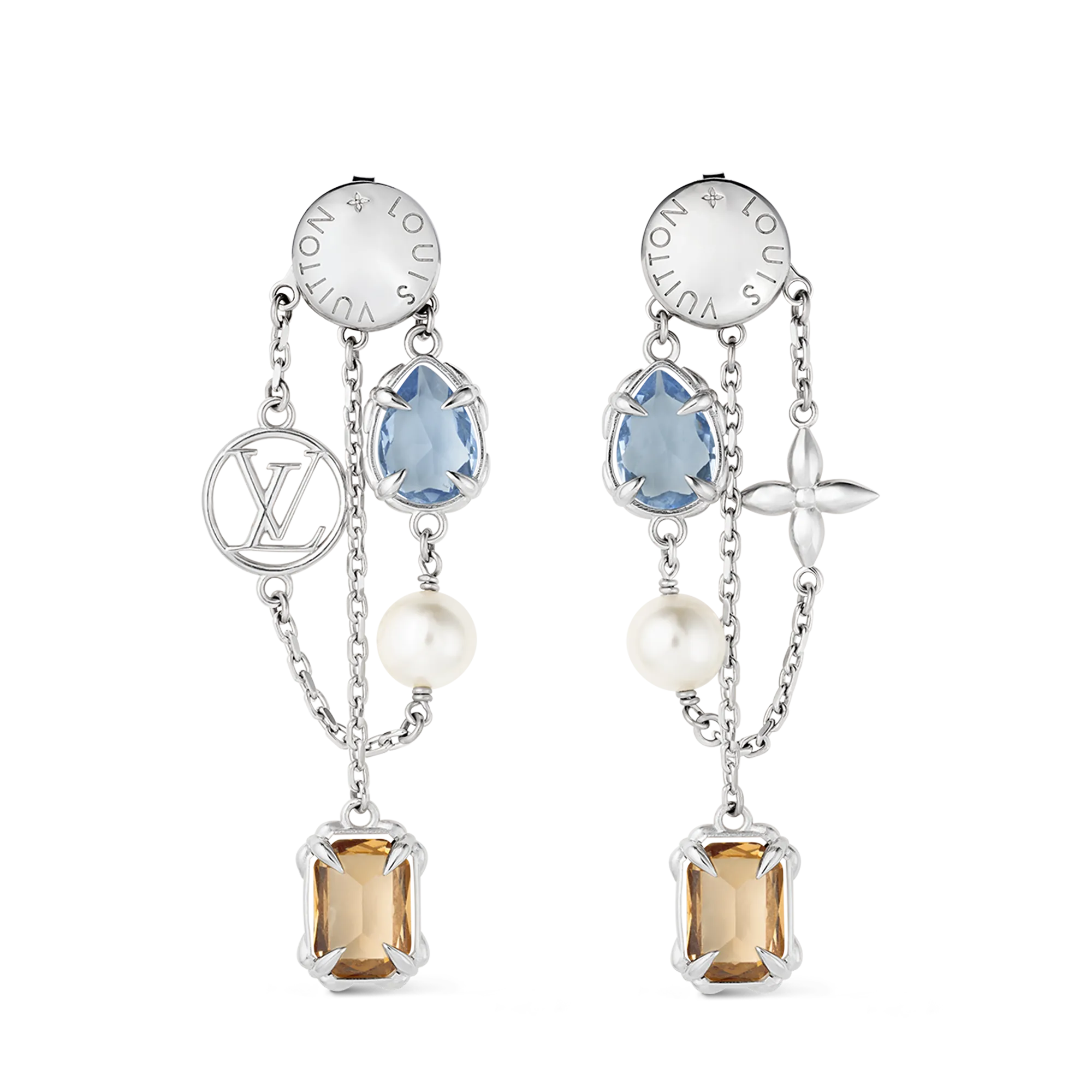 Louis Vuitton Heirloom Pendant Earrings Brass Women - Fashion Jewelry M02889 Silver Louis Vuitton Heirloom Pendant Earrings Brass Women - Fashion Jewelry M02889 Silver