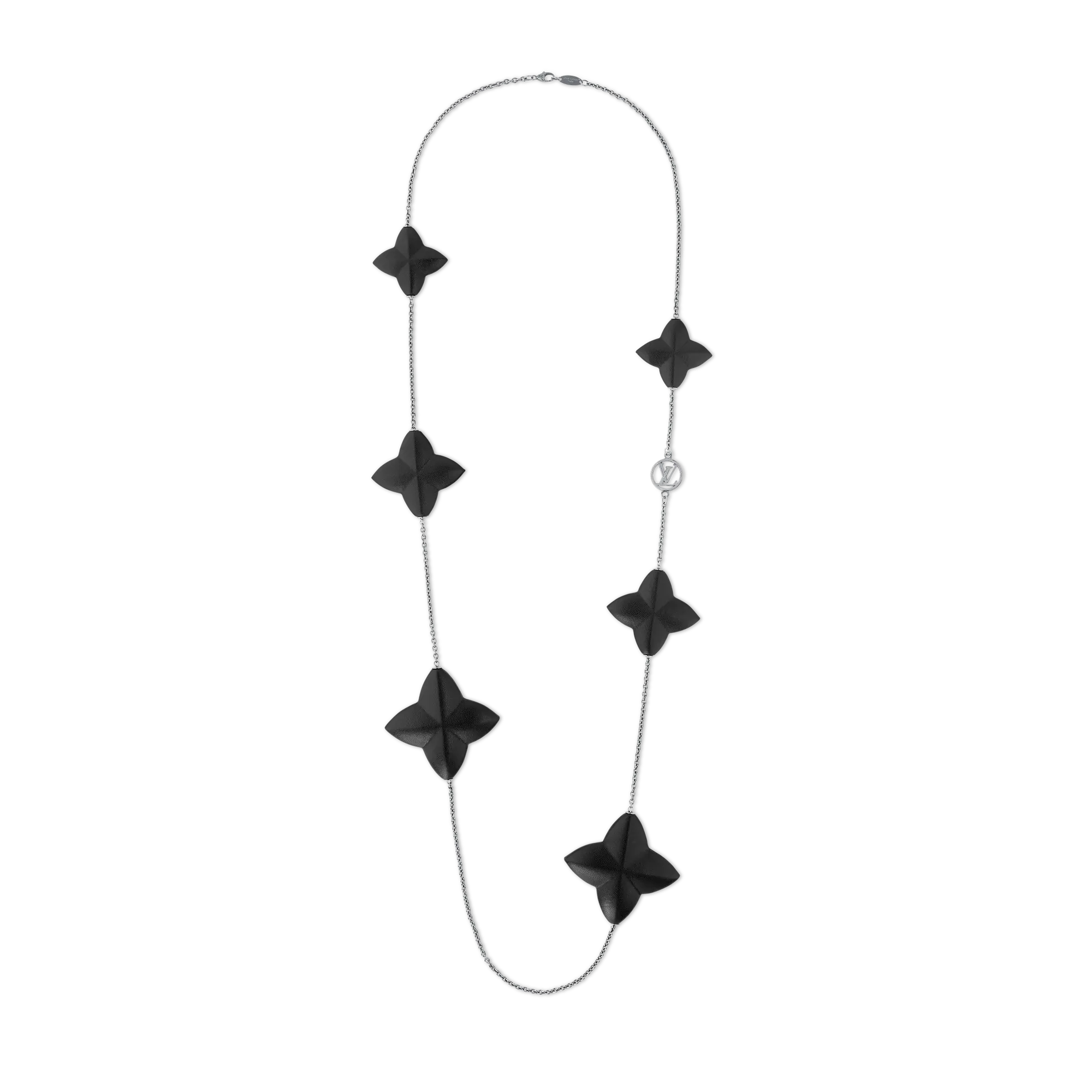 Louis Vuitton Leather Flower Sautoir Plexiglass Women - Fashion Jewelry M02907 Black