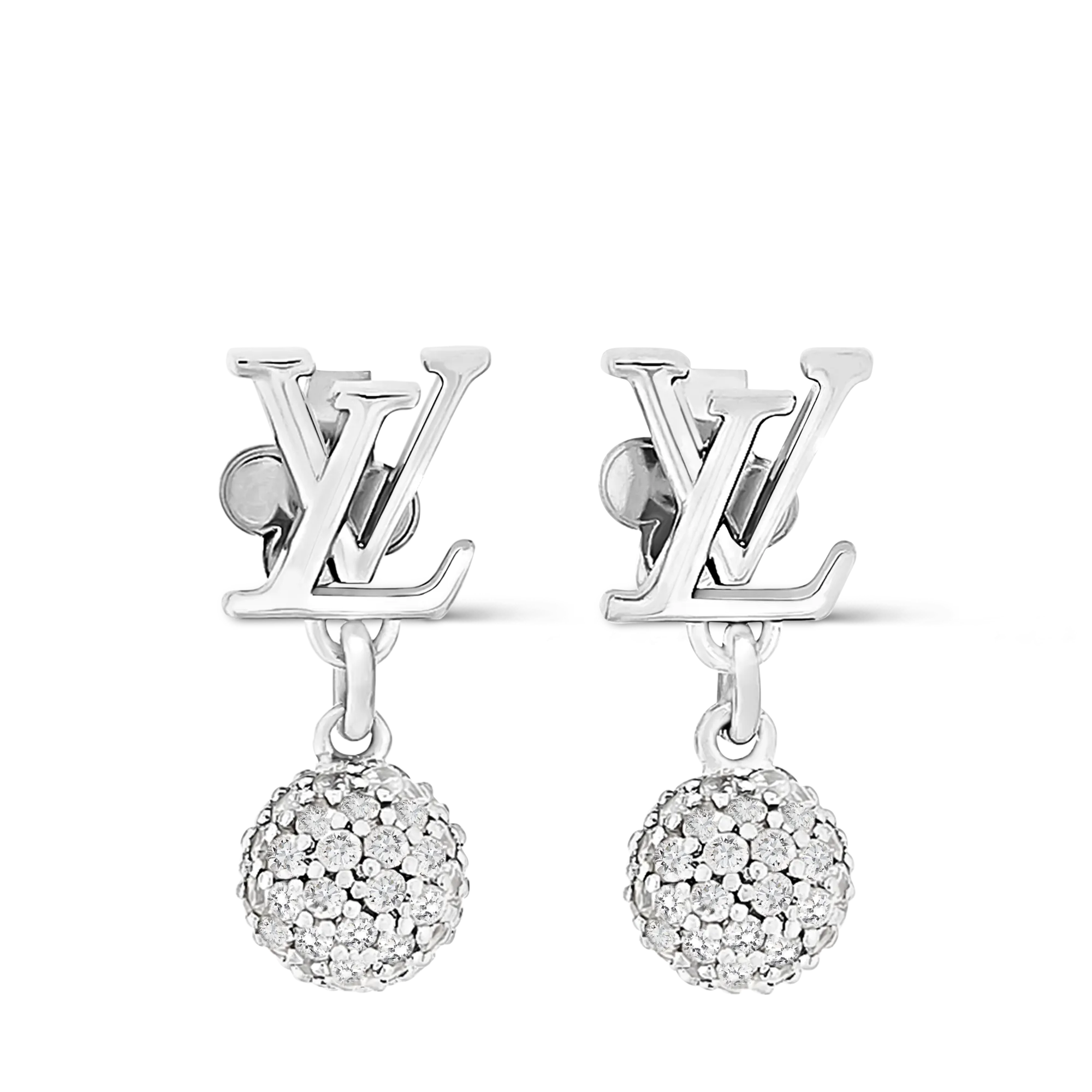 Louis Vuitton LV Iconic Louisa Strass Earrings Brass Women - Fashion Jewelry M03242 Silver