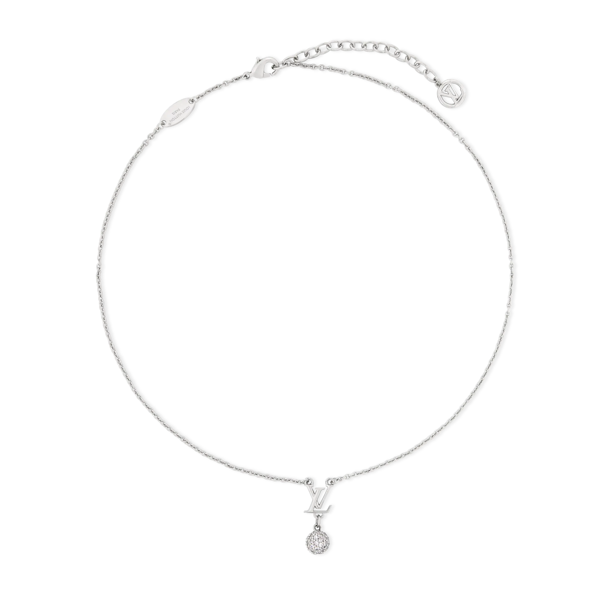 Louis Vuitton LV Iconic Louisa Strass Necklace Brass Women - Fashion Jewelry M03266 Silver