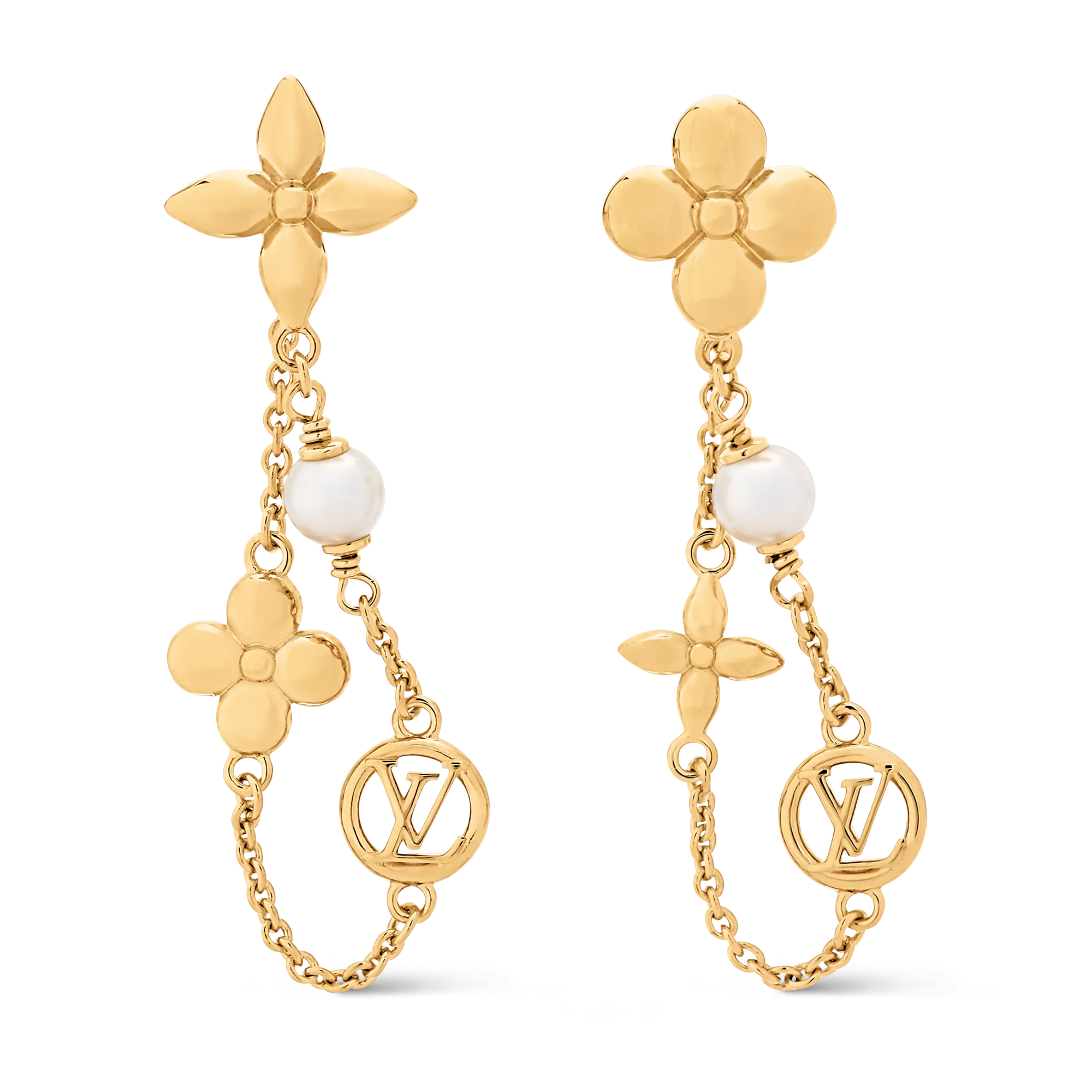 Louis Vuitton Pearl Constellations Earrings Brass Women - Fashion Jewelry M03530 Gold