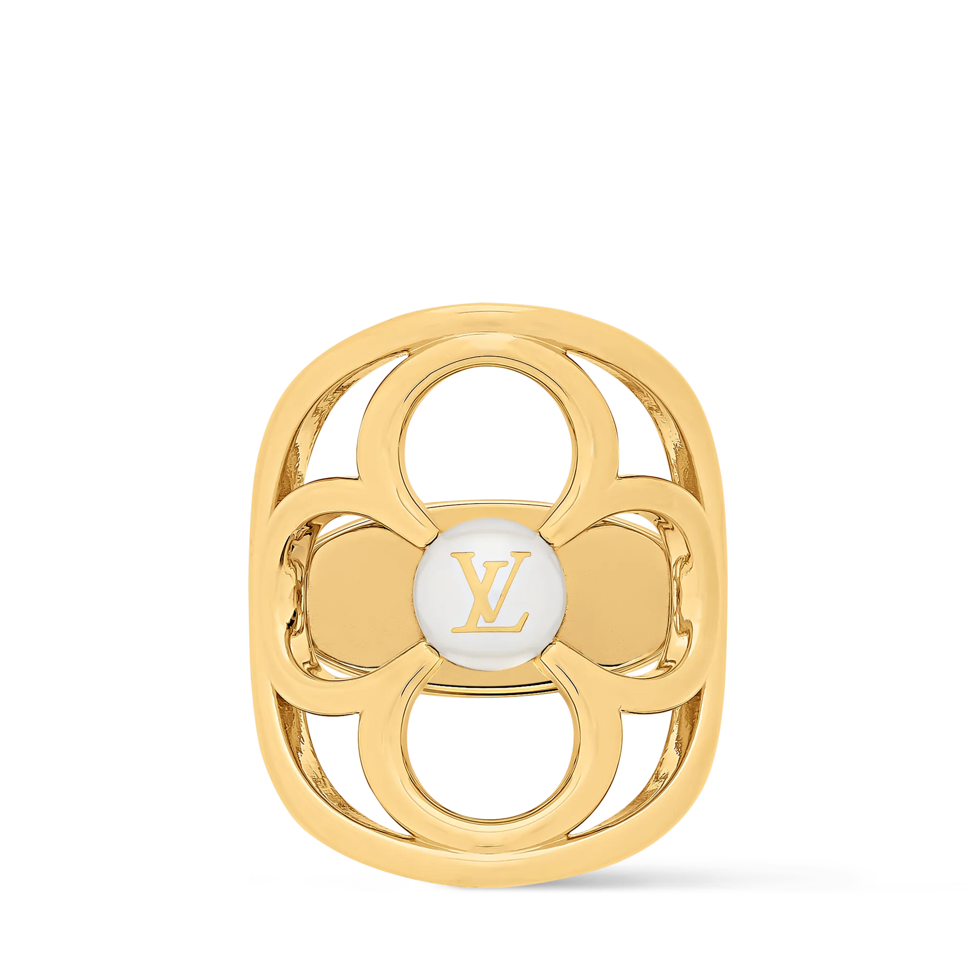 Louis Vuitton Pearly Flower Scarf Ring Brass Women - Fashion Jewelry M03576 Gold