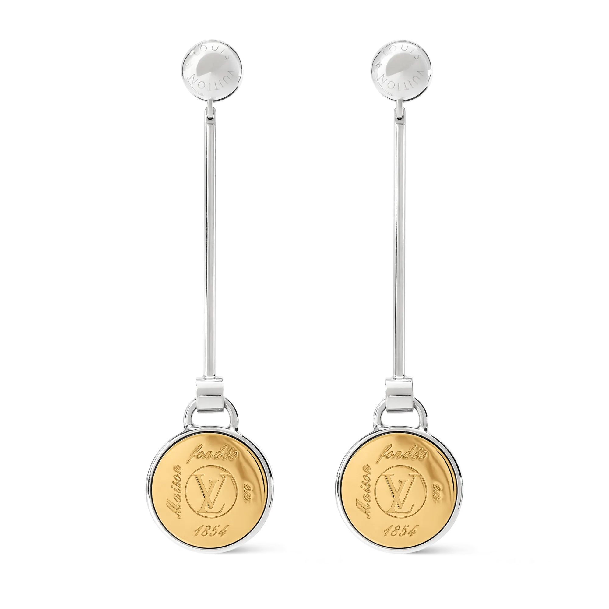 Louis Vuitton LV Signet Earrings Brass Women - Fashion Jewelry M03700 Silver