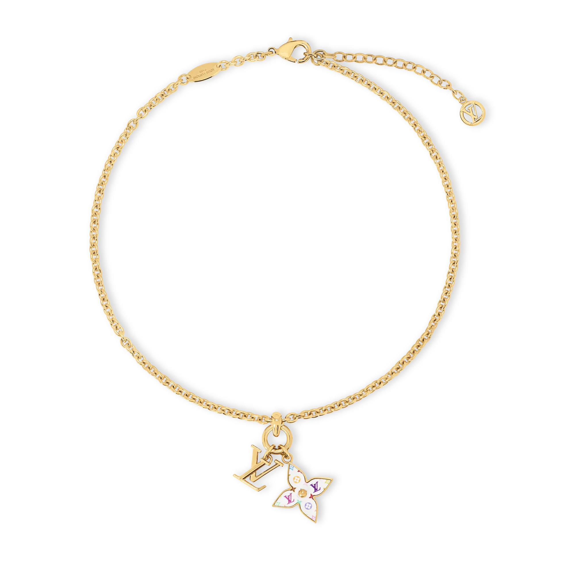 Louis Vuitton LV x TM Monogram Multicolor Necklace Brass Women - Fashion Jewelry M03737 Gold