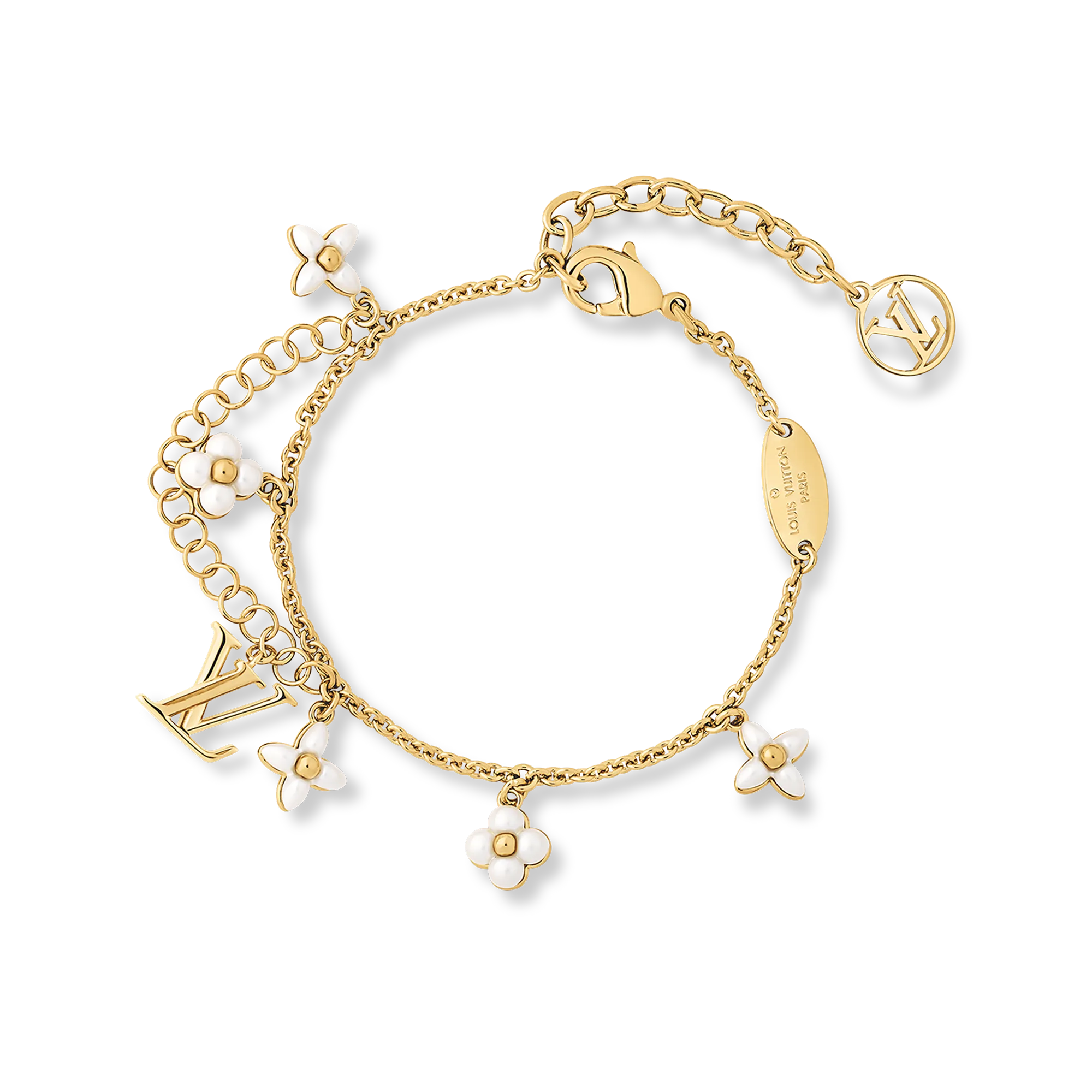 Louis Vuitton LV Floragram Bracelet Brass Women - Fashion Jewelry M0940A White