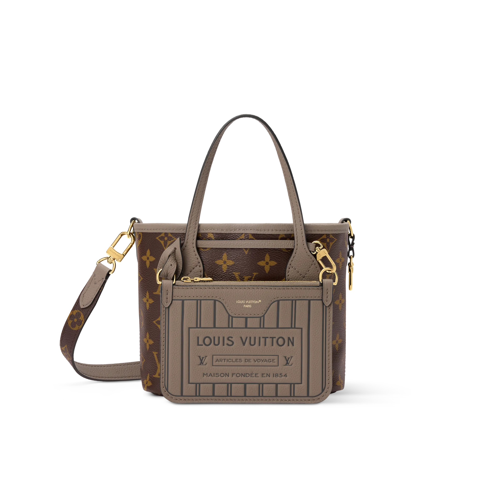 Louis Vuitton Neverfull Bandoulière Inside Out BB Other Leather - Women's Bags M12109 Brown