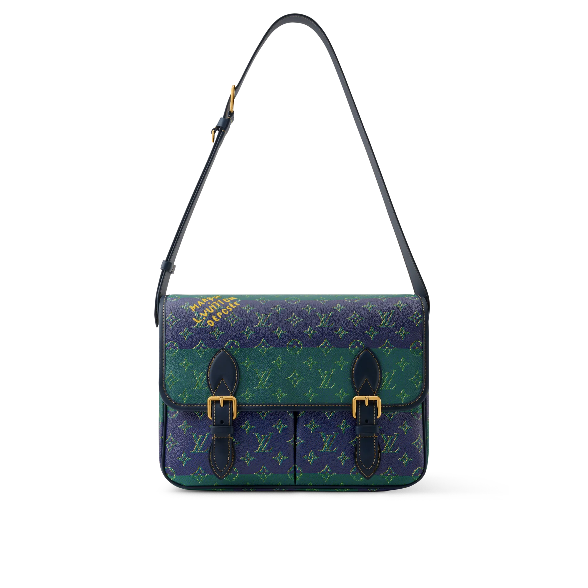 Louis Vuitton Satchel Messenger Monogram Heritage Men's Bag M15187 Blue