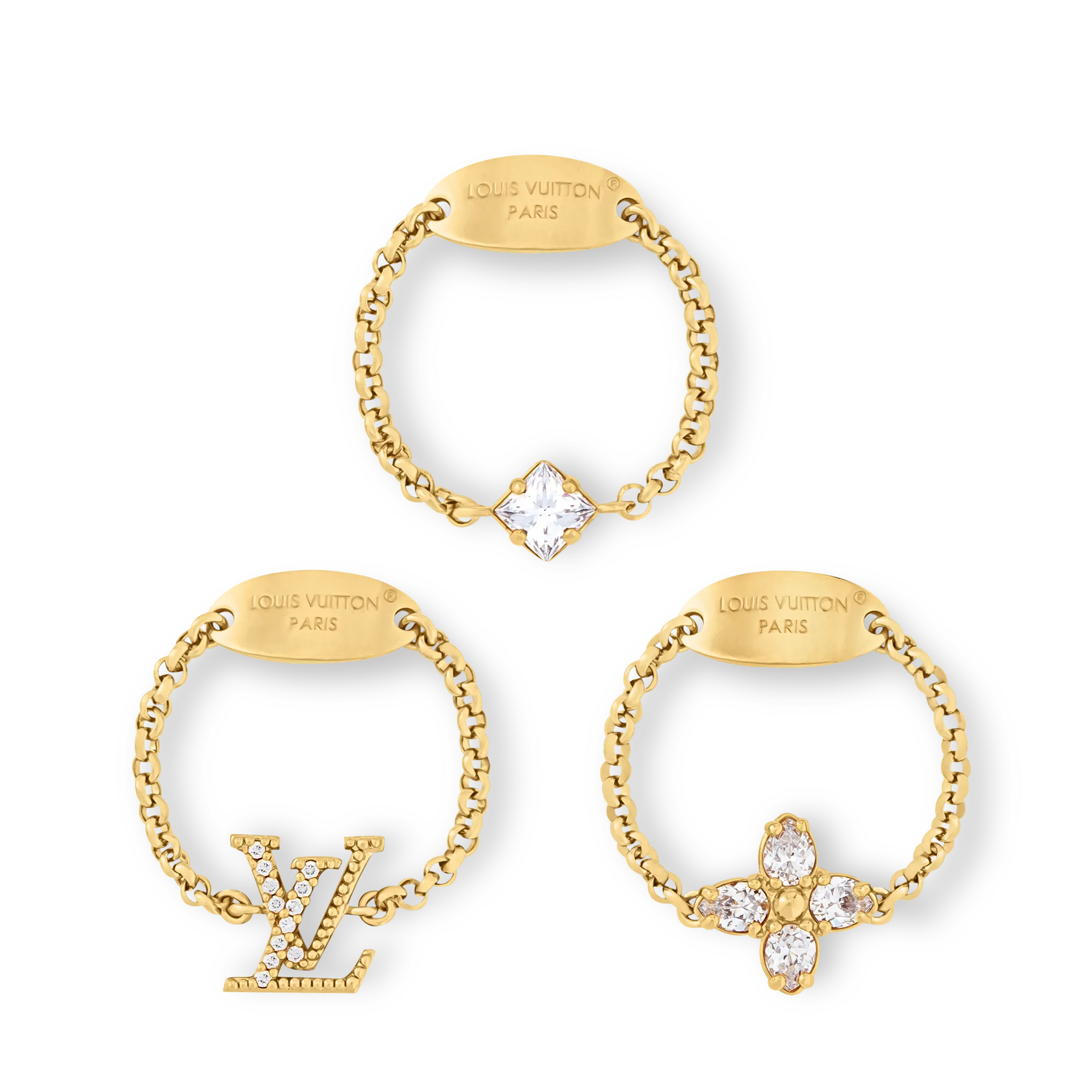 Louis Vuitton Lady LV Ring Set Brass Women - Fashion Jewelry M1604M Gold