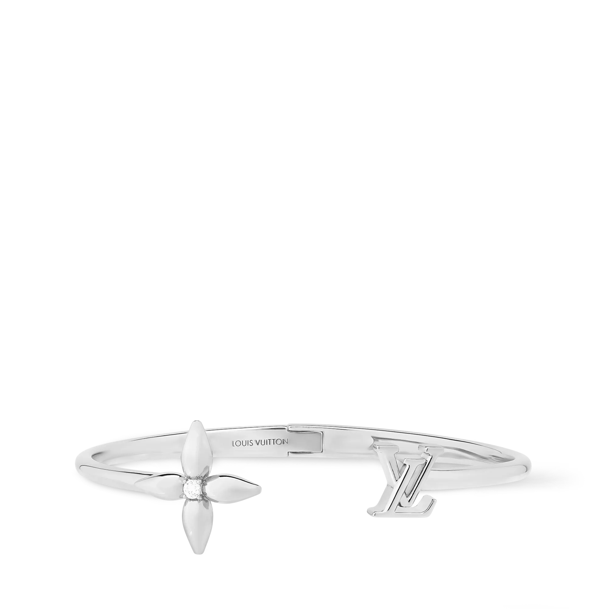 Louis Vuitton Louisette Signature Bracelet Brass Women - Fashion Jewelry M1671S Silver