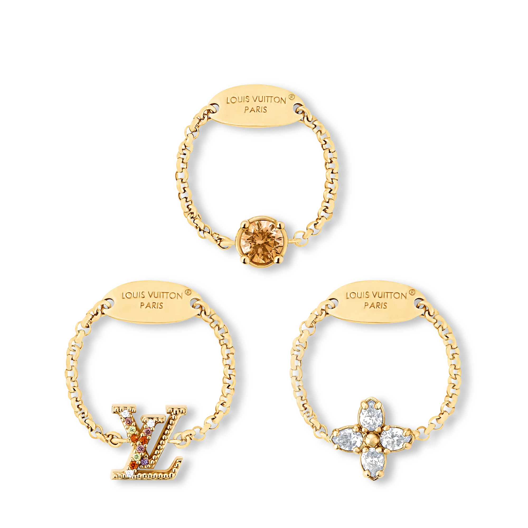 Louis Vuitton Lady LV Ring Set Brass Women - Fashion Jewelry M1695S Gold