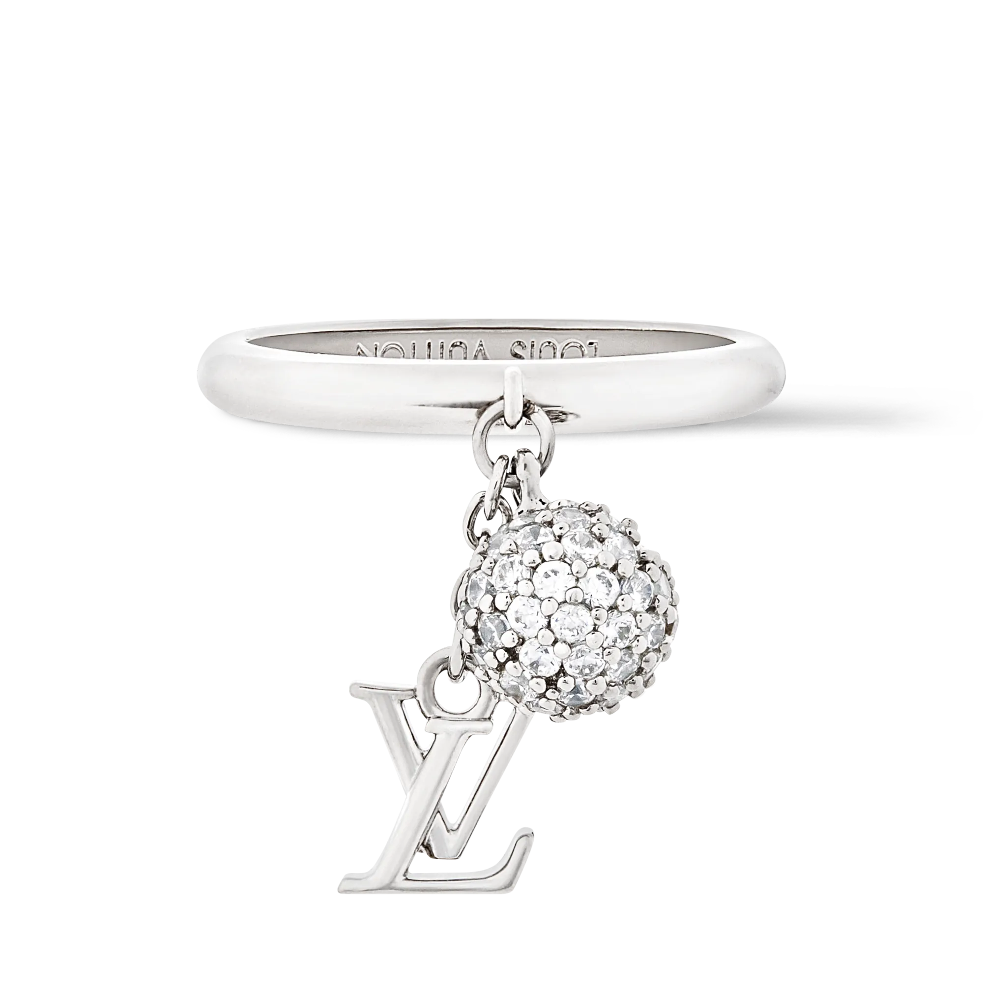 Louis Vuitton LV Iconic Louisa Strass Ring Brass Women - Fashion Jewelry M1803M Silver
