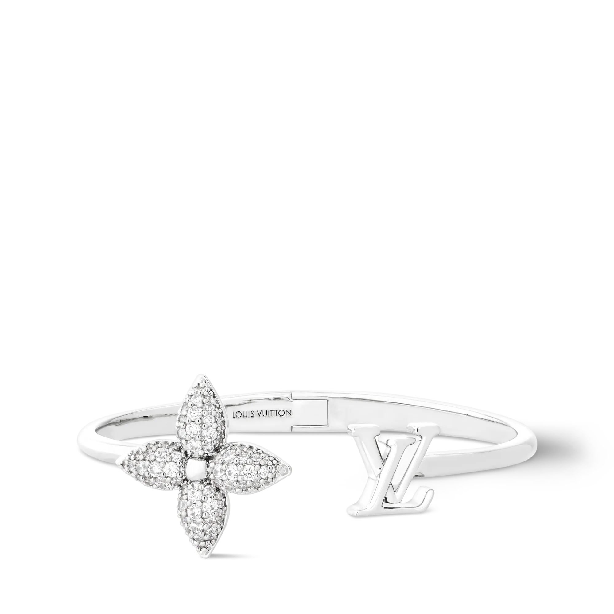 Louis Vuitton Louisette Signature Strass Bracelet Brass Women - Fashion Jewelry M1807S Silver