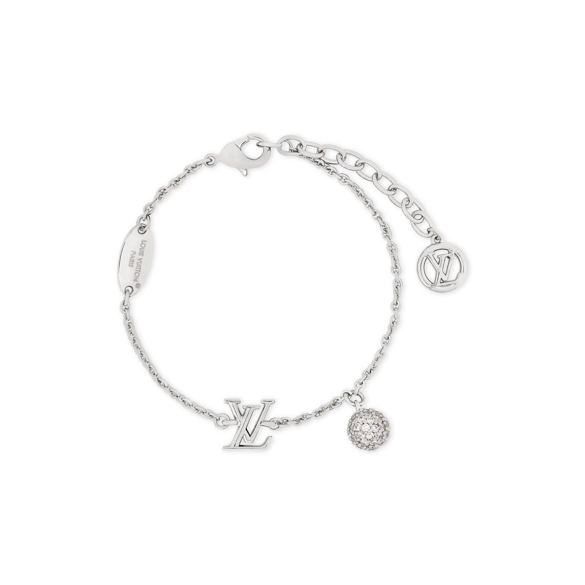 Louis Vuitton LV Iconic Louisa Strass Bracelet Brass Women - Fashion Jewelry M1808A Silver