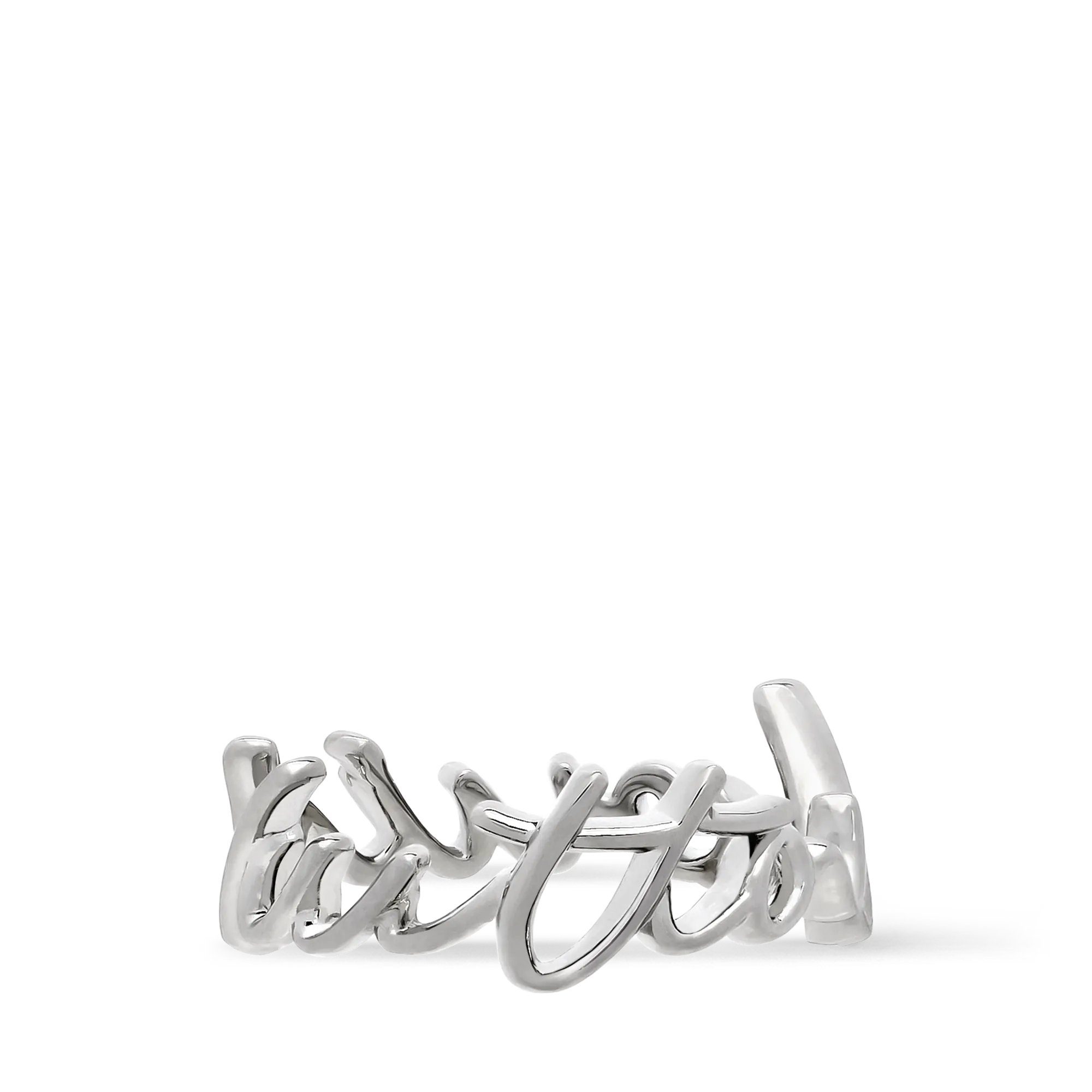 Louis Vuitton LV Script Ring Brass Women - Fashion Jewelry M1851M Silver