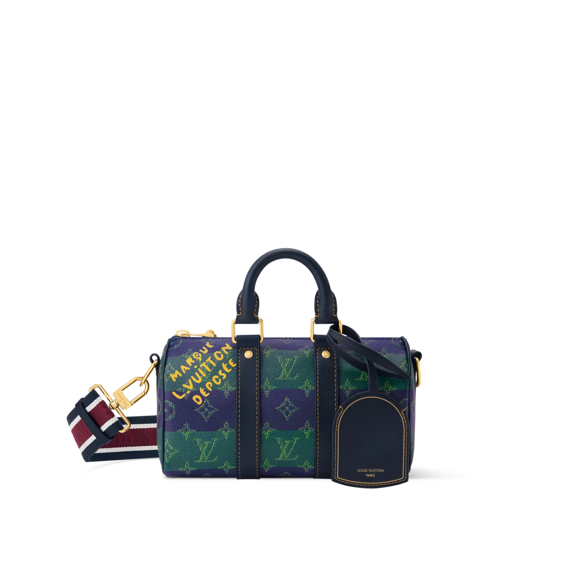 Louis Vuitton Keepall Bandouliere 25 Monogram Heritage Men's Bag M25786 Blue