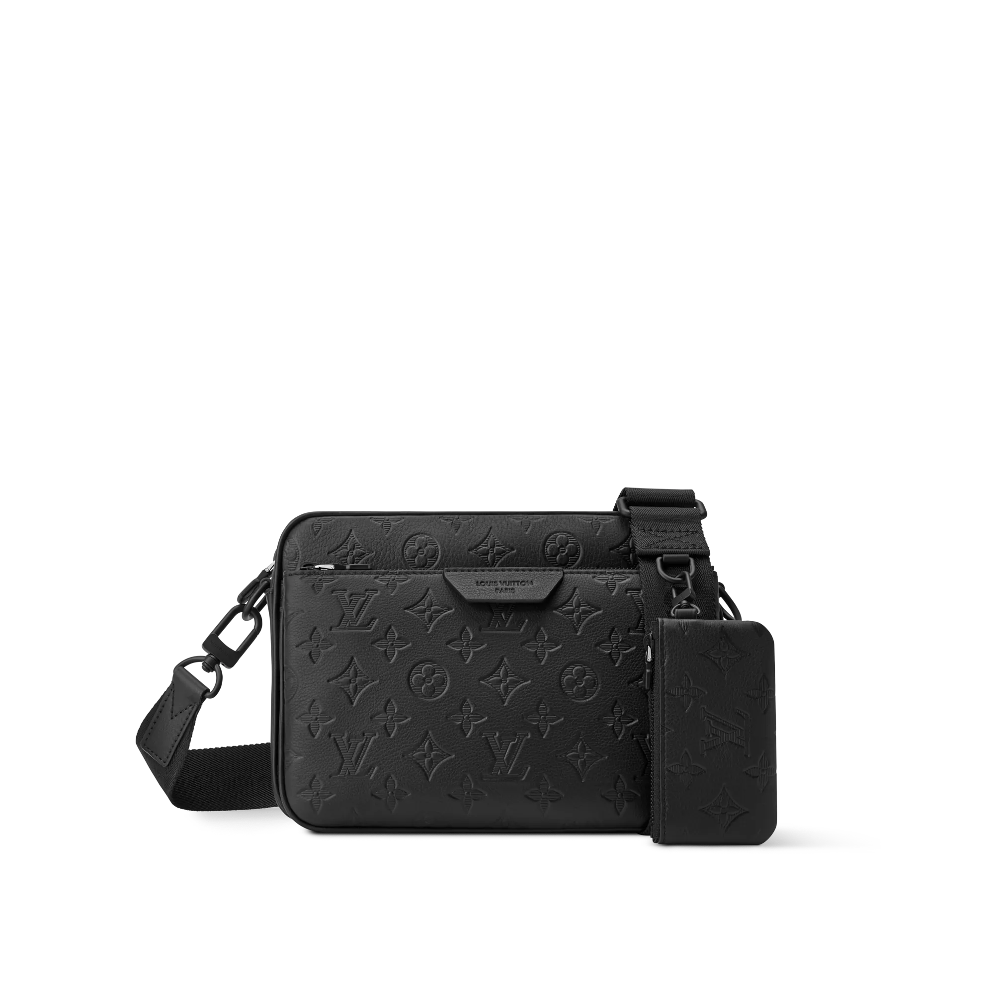 Louis Vuitton Trio Messenger Monogram Shadow Bags and Wallets - Men's Bags M26713 Black